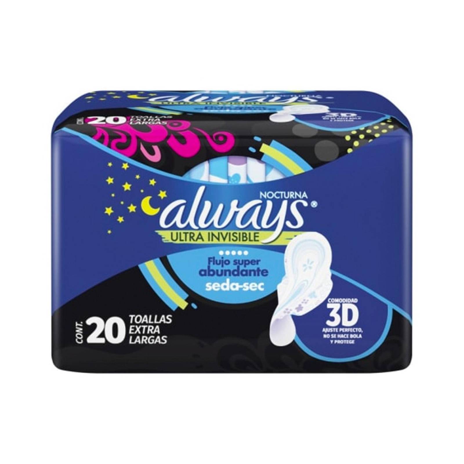 Toallas Sanitarias Always Ultra Invisible Nocturna 20 piezas