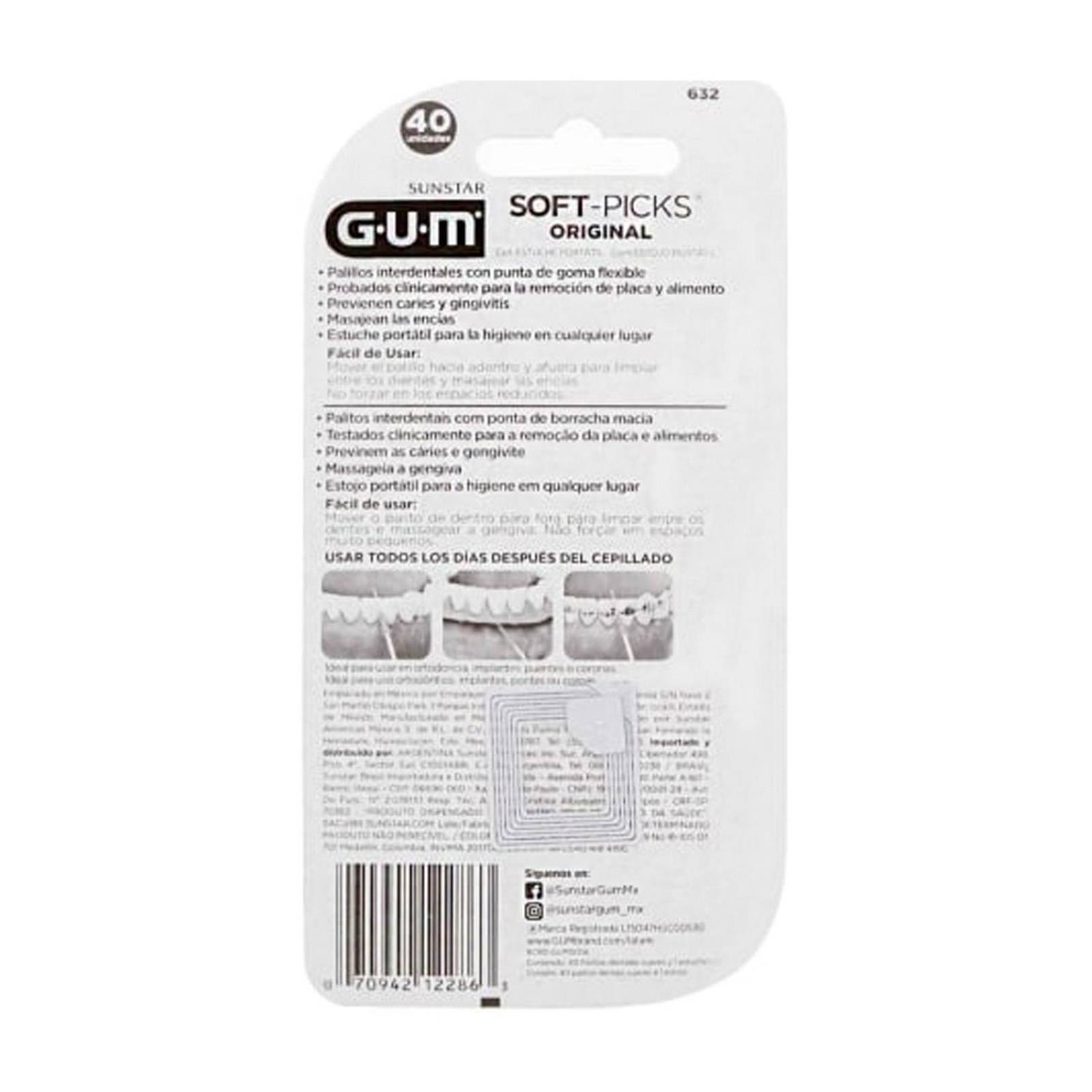 Palillos Interdentales Gum Soft Picks 40 piezas 
