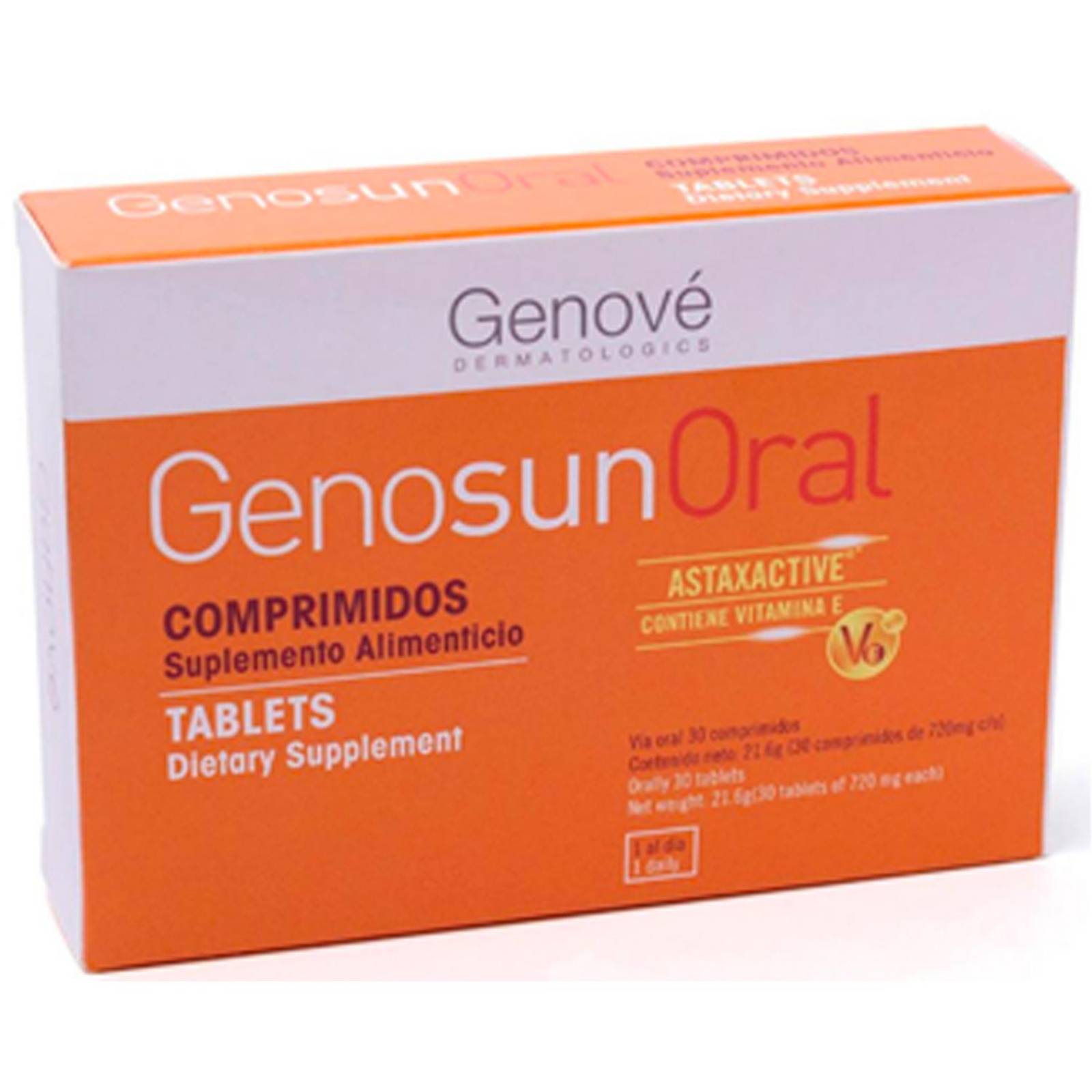 Suplemento Alimenticio Genové Genosun Oral 30 tabletas 