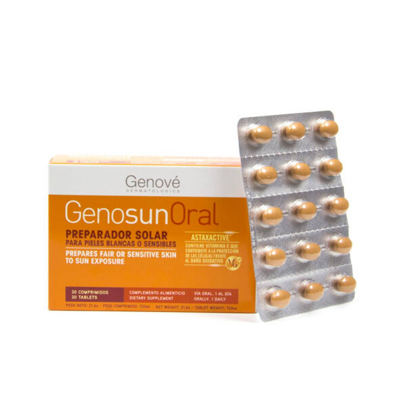 Suplemento Alimenticio Genové Genosun Oral 30 tabletas 