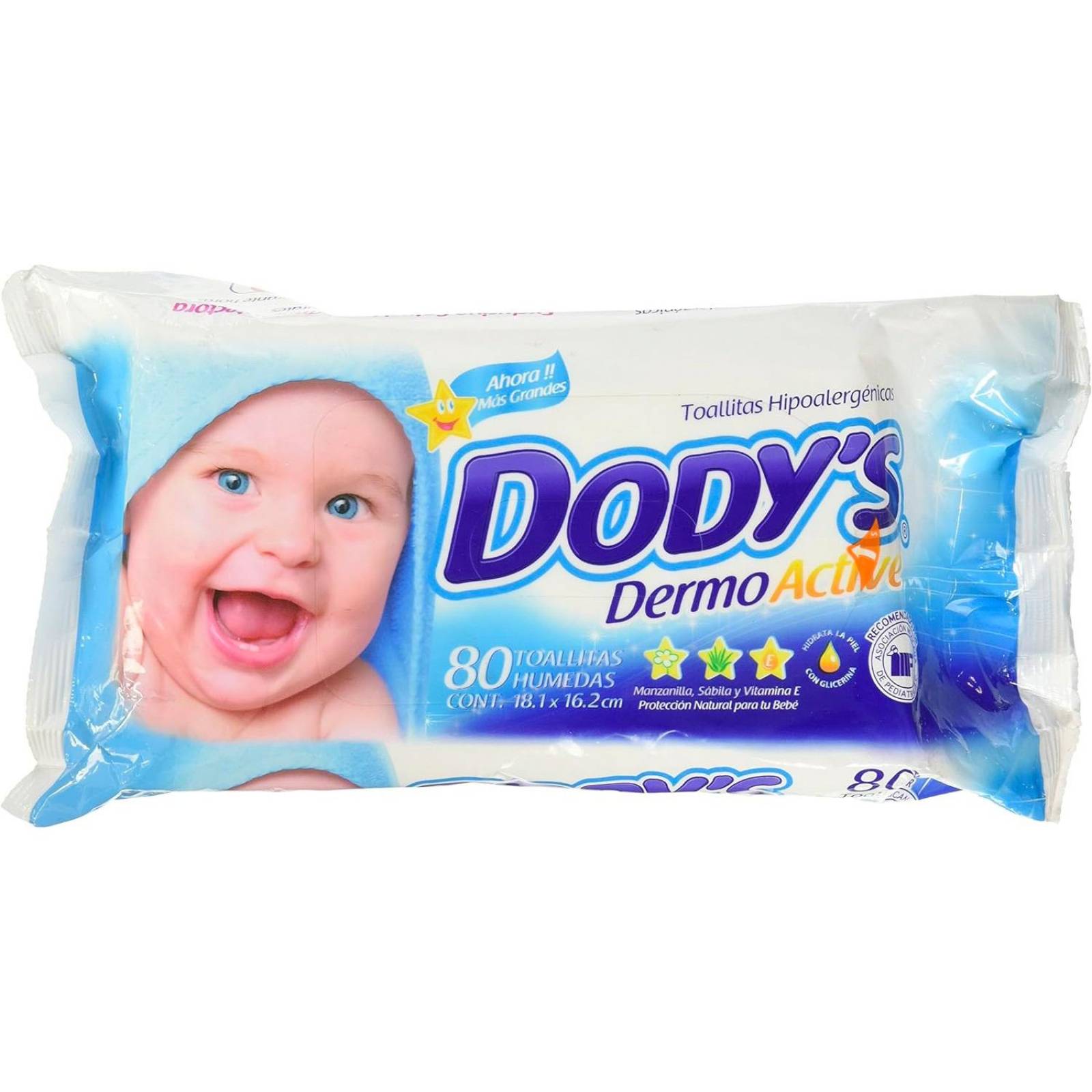 Toallitas Húmedas Dody's Dermoactive Azul 80 piezas 