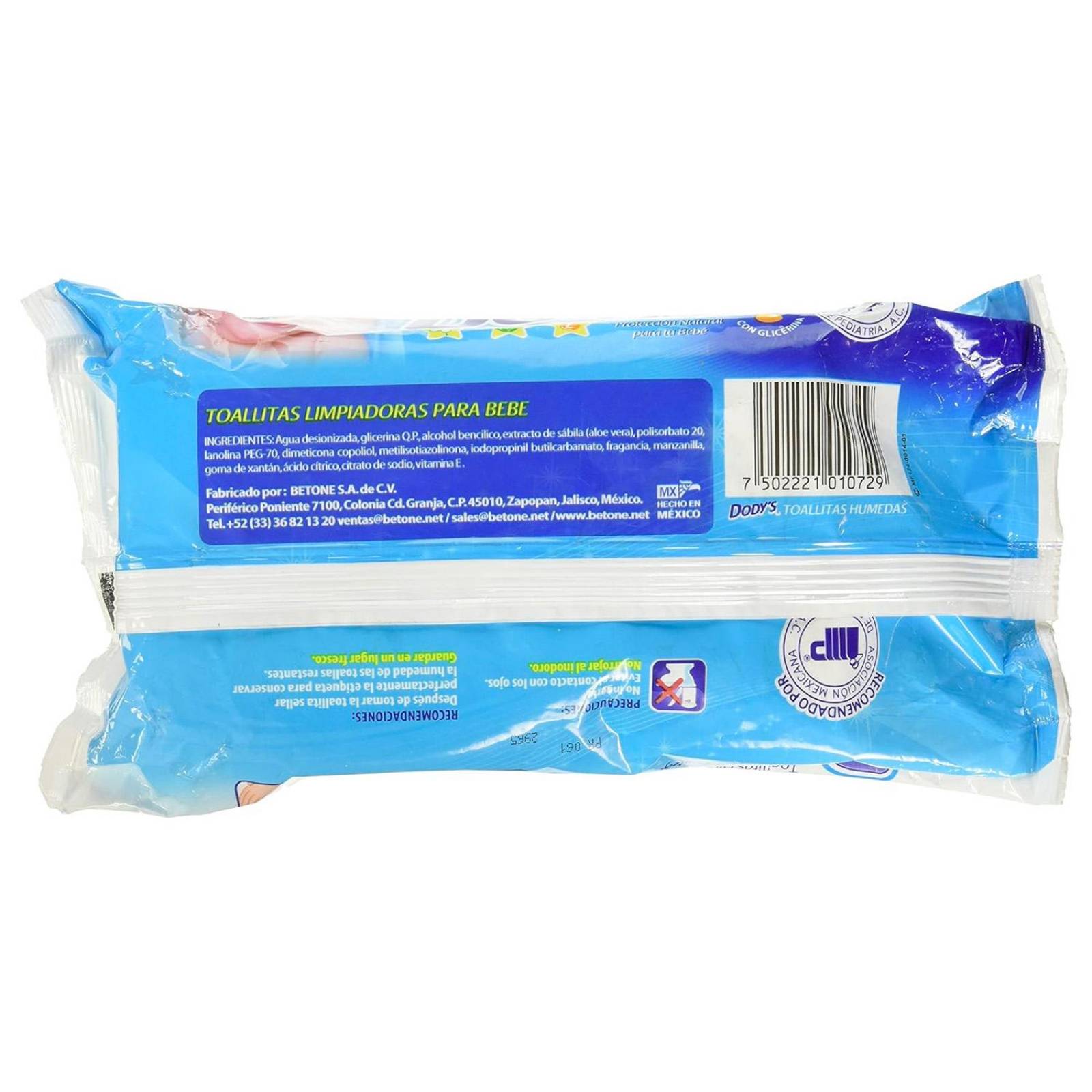 Toallitas Húmedas Dody's Dermoactive Azul 80 piezas 