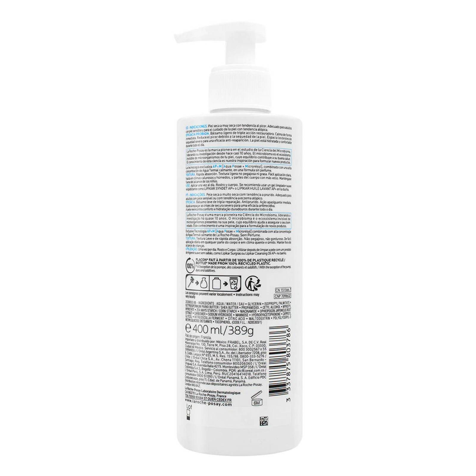 Bálsamo La Roche Posay Lipikar Baume Light AP+M 400 ml 