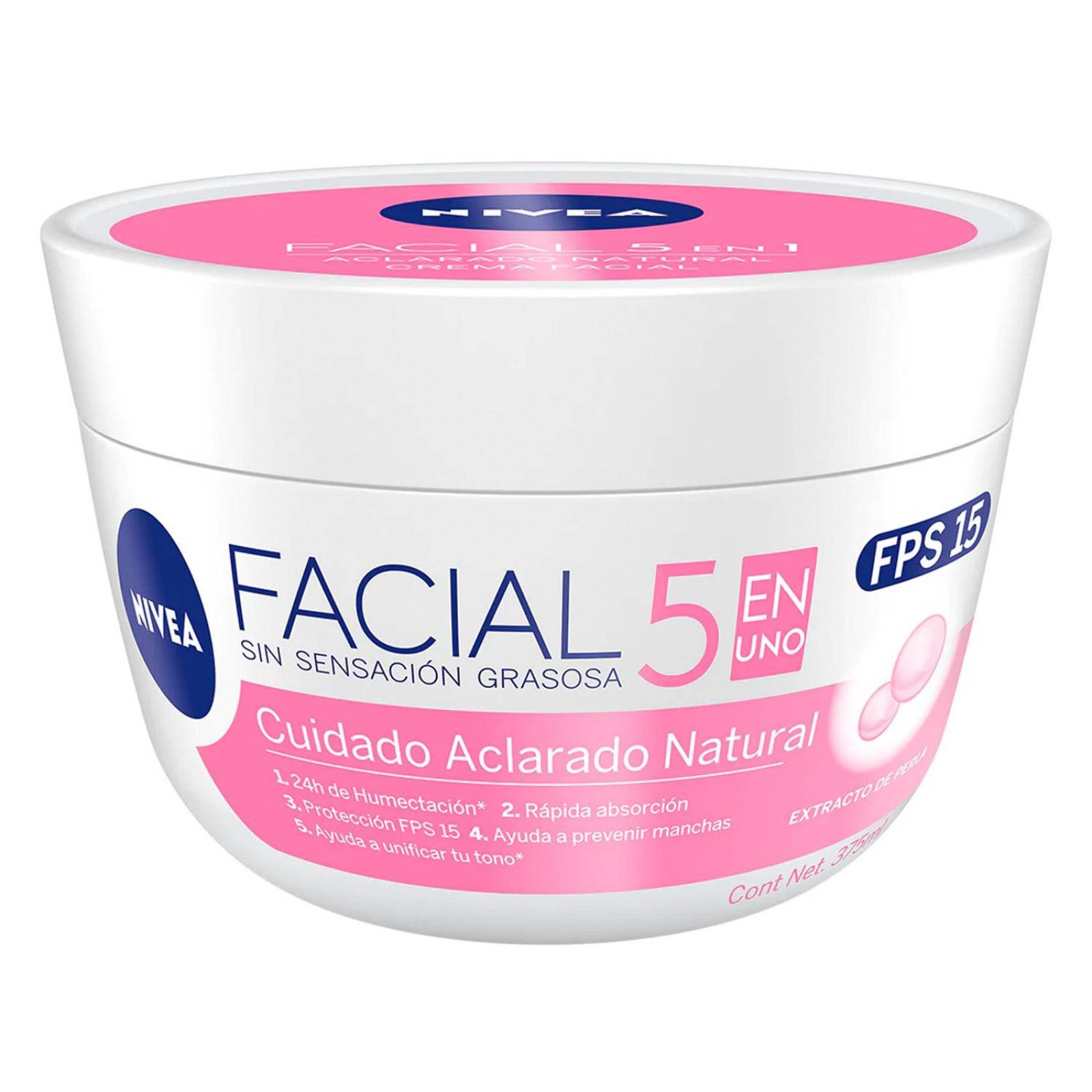 Crema Facial Nivea 5 en 1 Aclarado Natural 375 ml