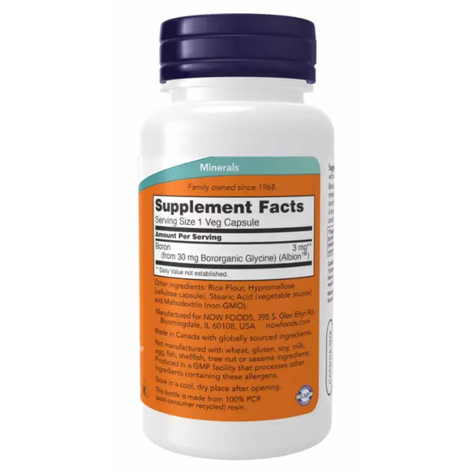 Boron 3mg Now Boro 250 cápsulas 