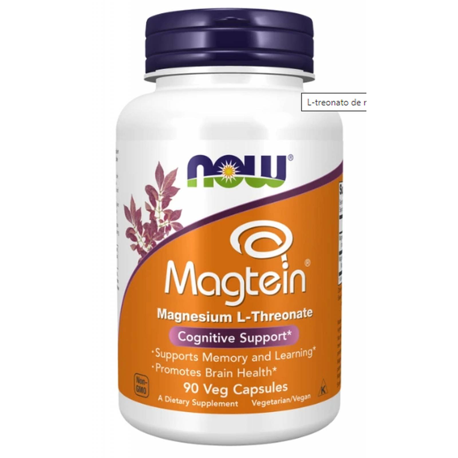 L-treonato de magnesio Now 90 cápsulas 