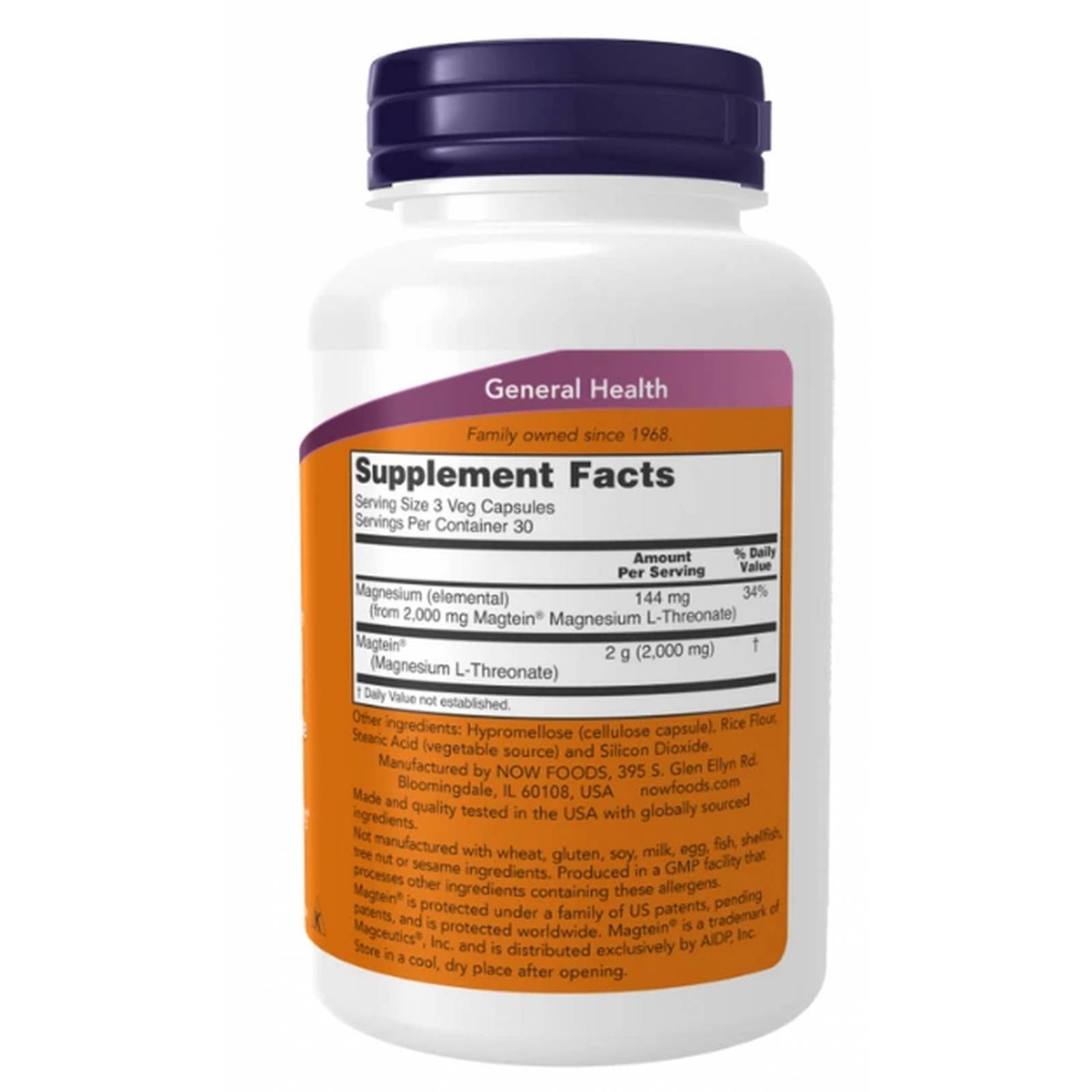 L-treonato de magnesio Now 90 cápsulas 