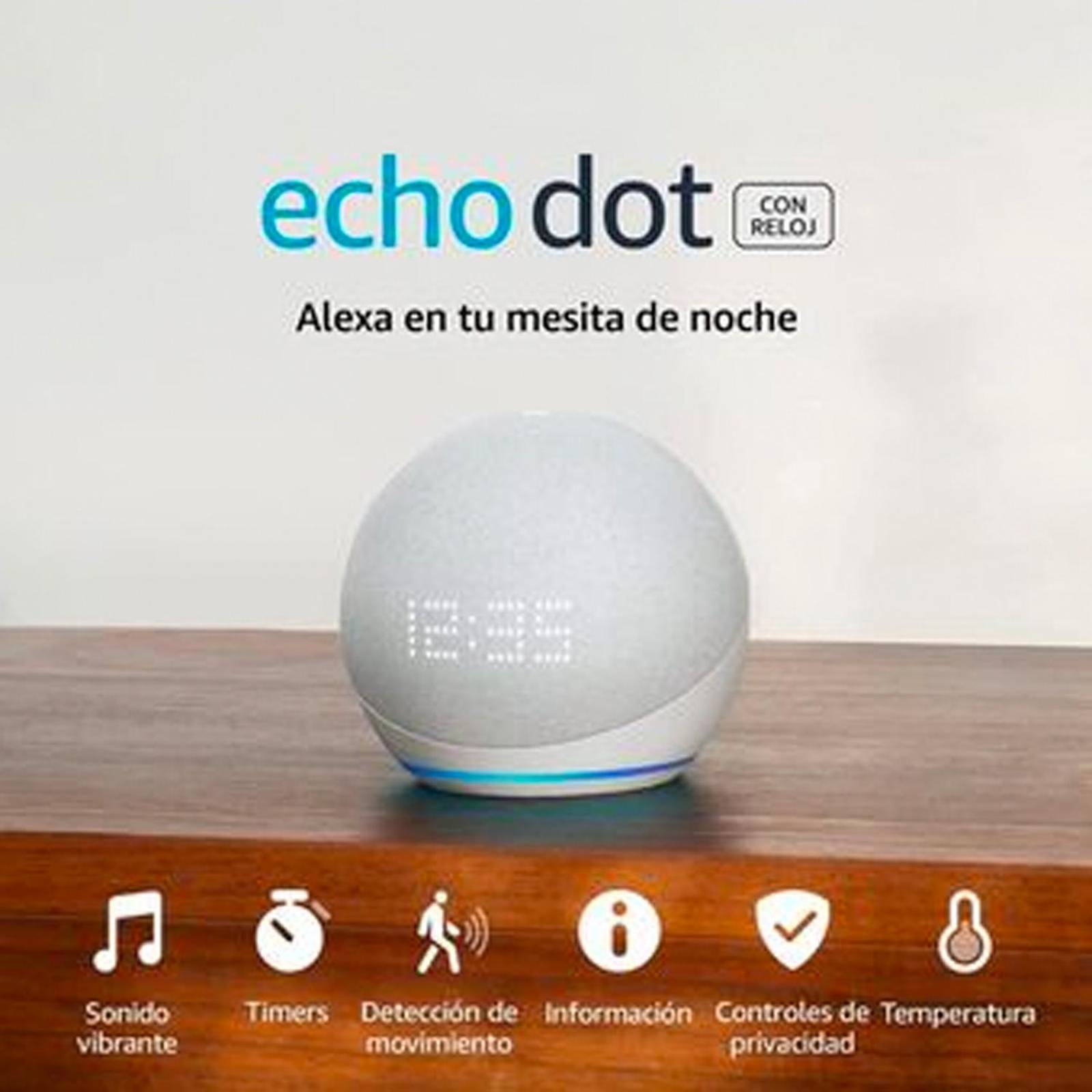 Alexa Echo Dot With Clock 5th Gen Glacier White Reacondicionado 