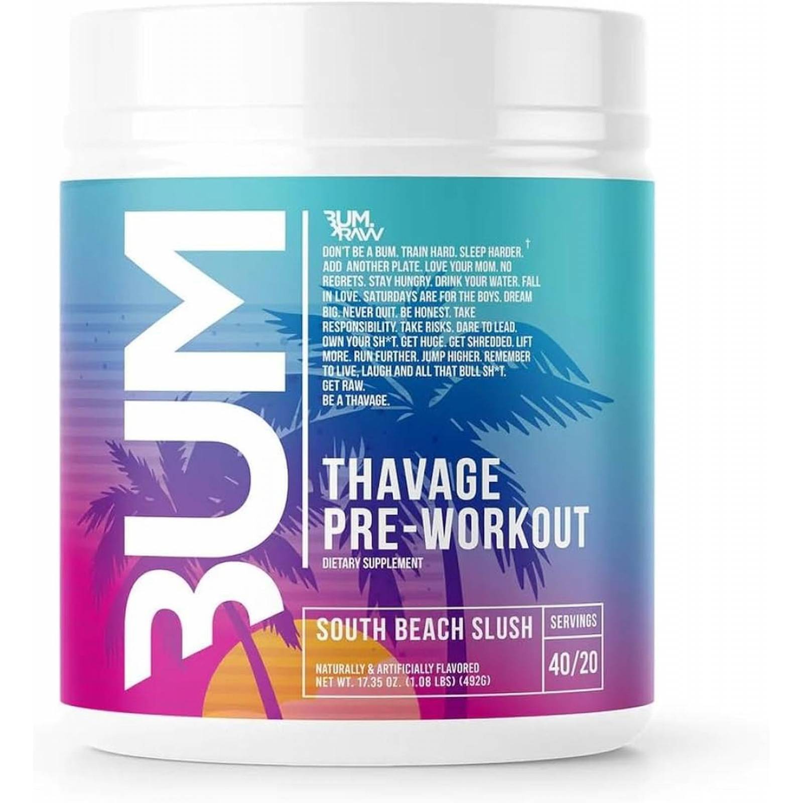 Pre entrenamiento óxido nítrico RAW CBUM THAVAGE 40 SERV 