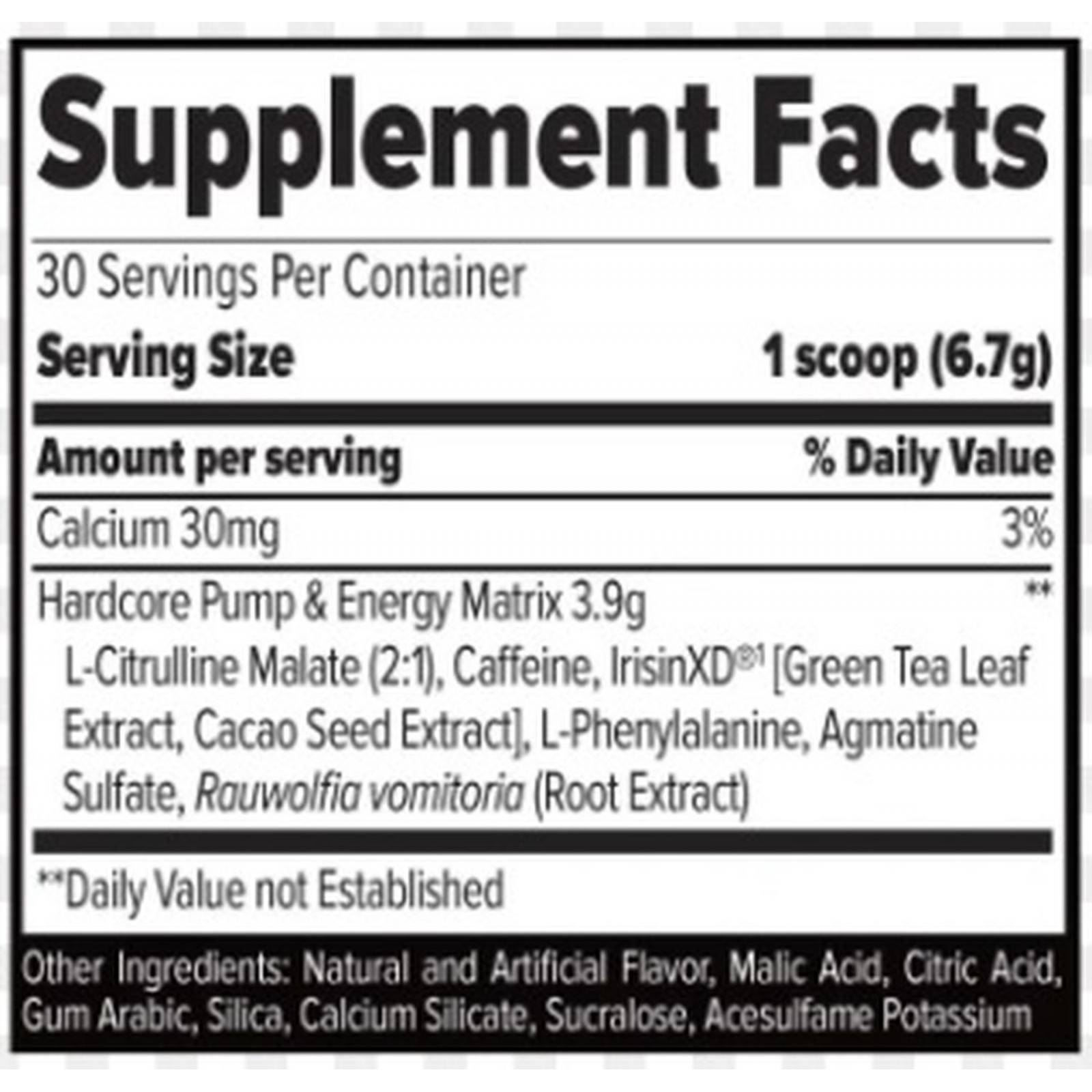 Pre entrenamiento óxido nítrico FINAFLEX STIMUL8 HARDCORE 30 serv 