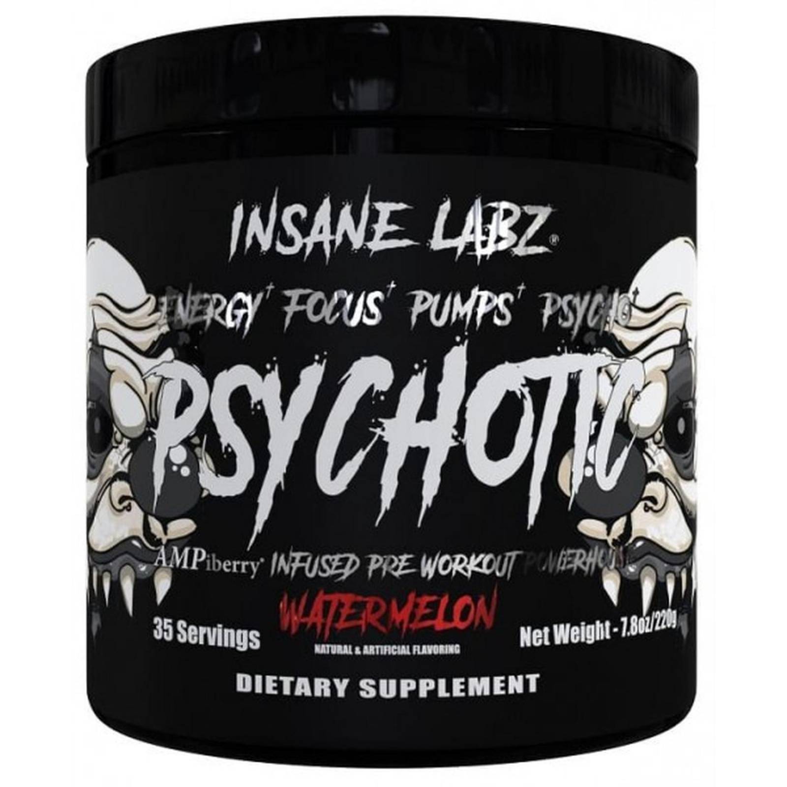 Pre entrenamiento óxido nítrico INSANE LABZ PSYCHOTIC BLACK 35 SERV 