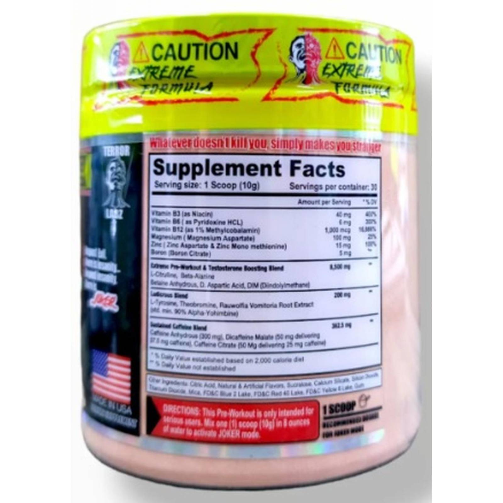 Pre entrenamiento óxido nítrico TERROR LABZ JOKER 30 SERV 