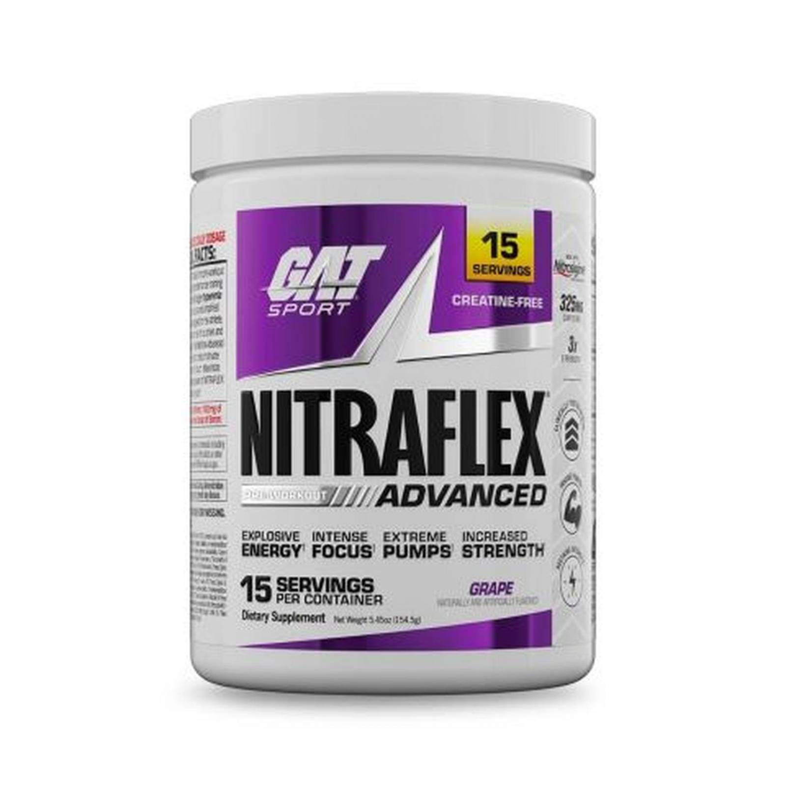 Pre entrenamiento óxido nítrico GAT SPORTS NITRAFLEX 15 SERV