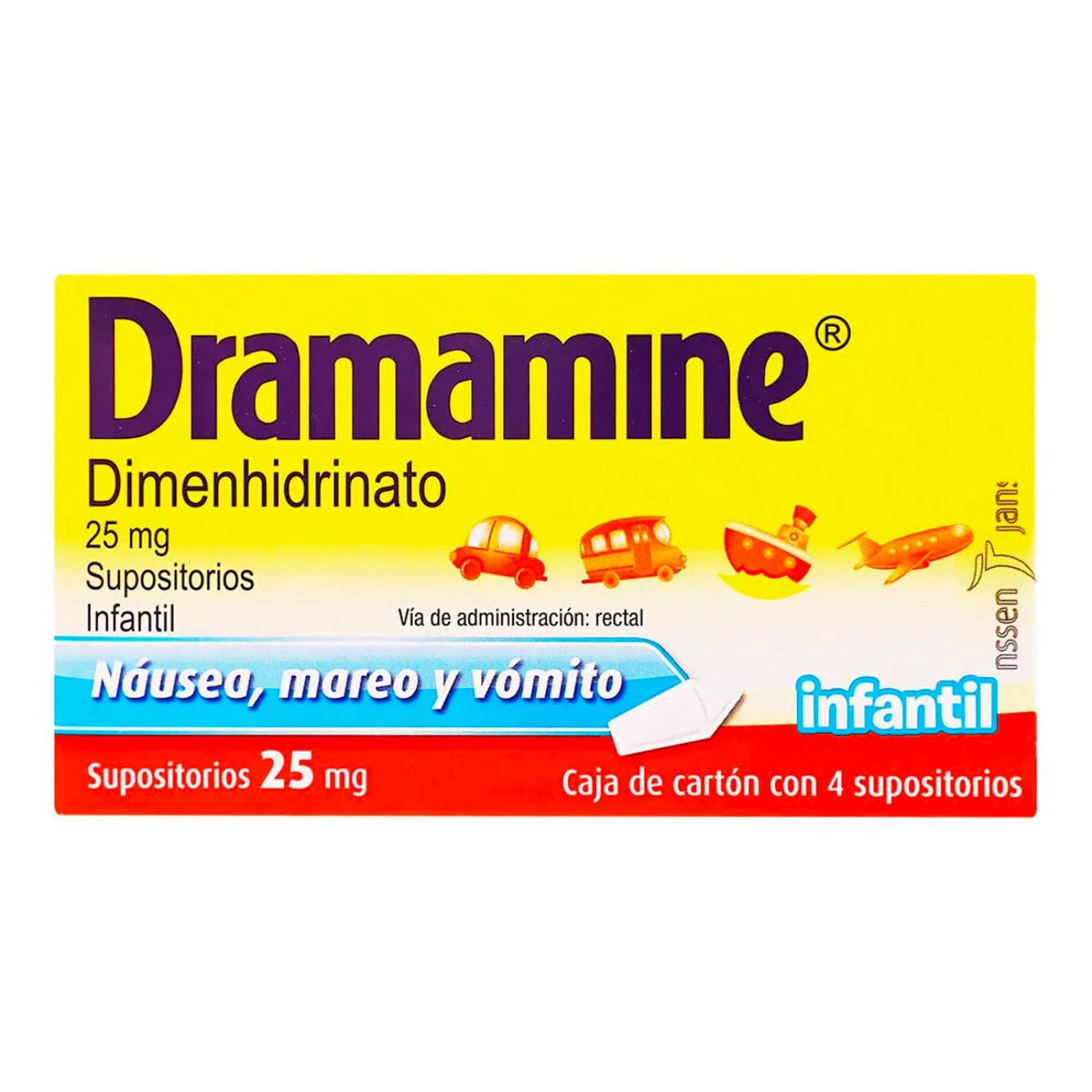 Supositorios Dramamine Infantiles 4 piezas 