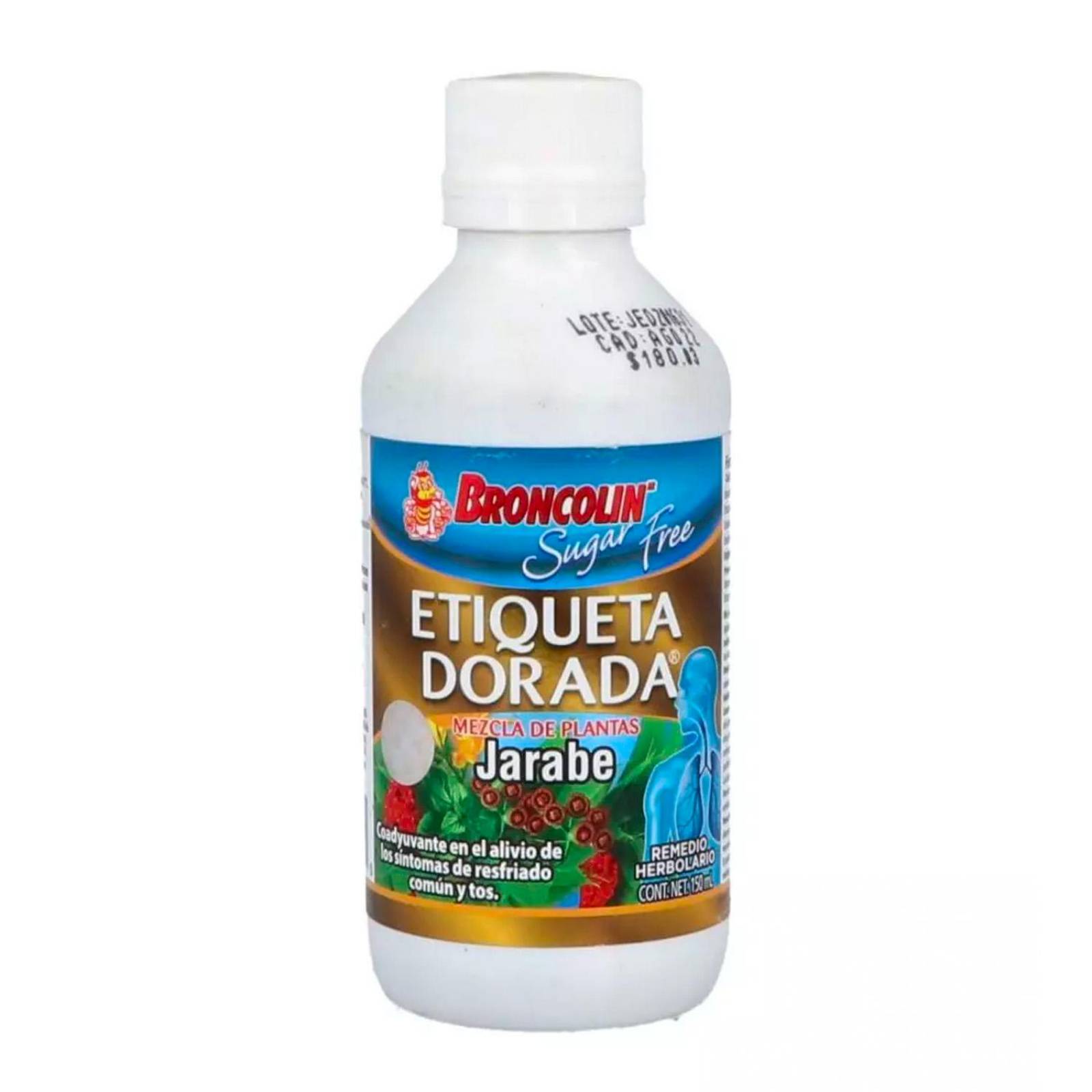 Jarabe Broncolin Etiqueta Dorada Sin Azúcar 150 ml 