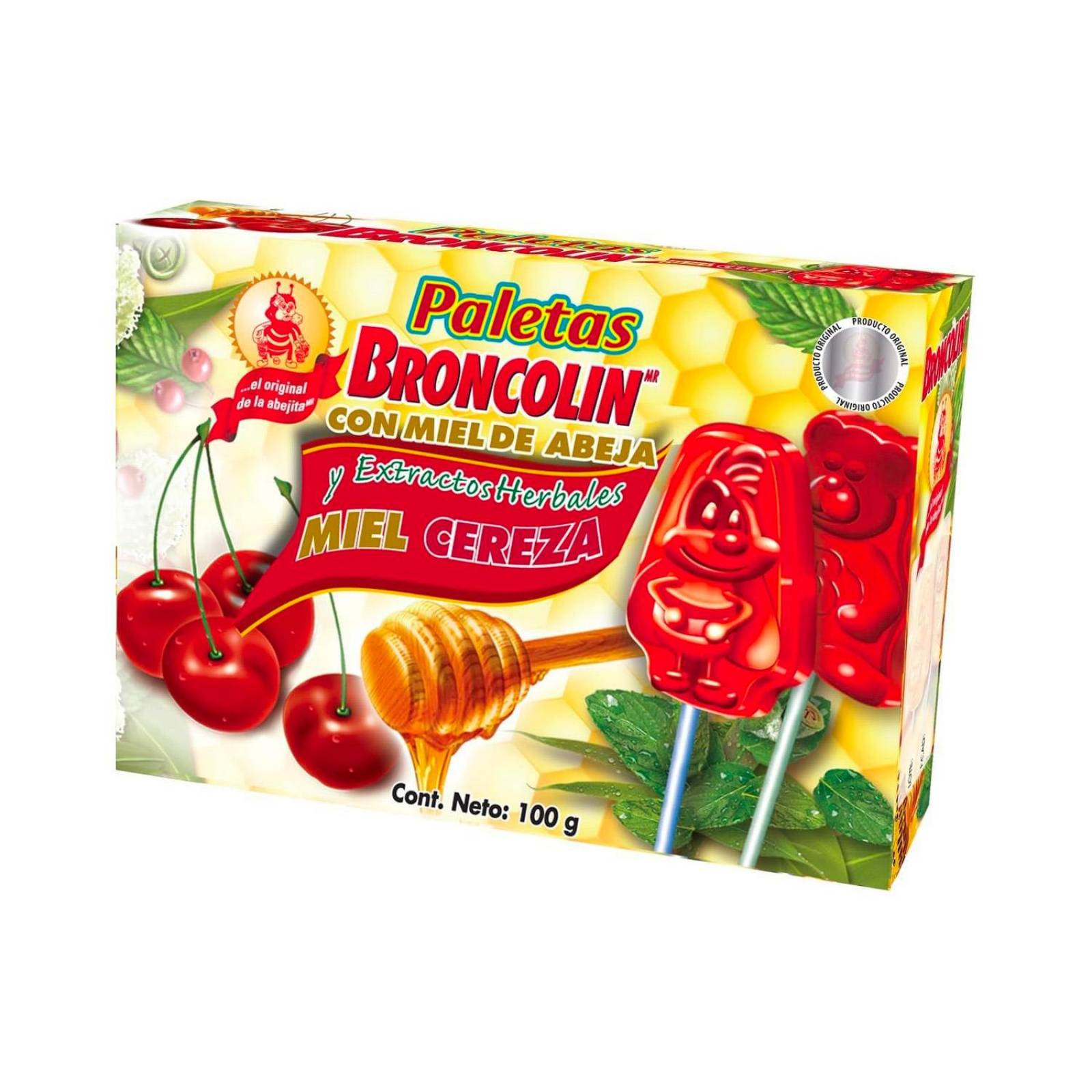 Paletas Broncolin Cereza 10 piezas 