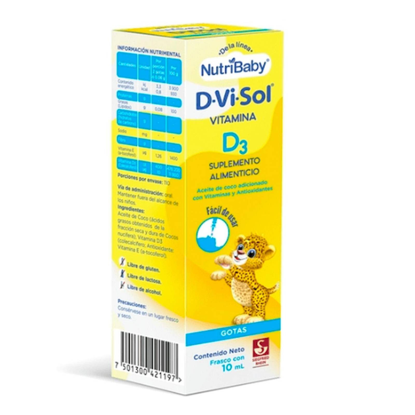 Suplemento Alimenticio NutriBaby D-vi-sol Vitamina D3 10 ml