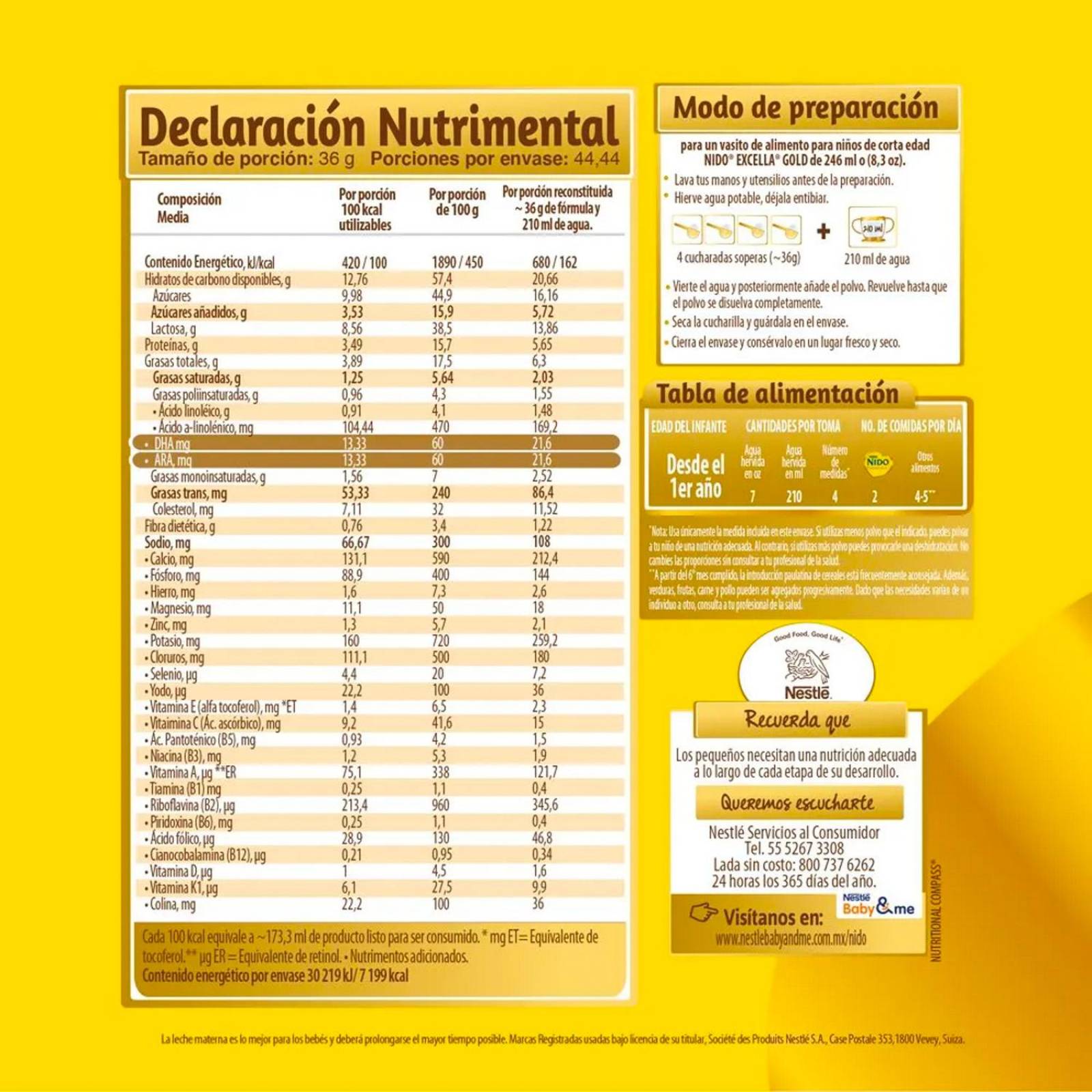Fórmula Infantil Nido Excella Gold 1.6 kg