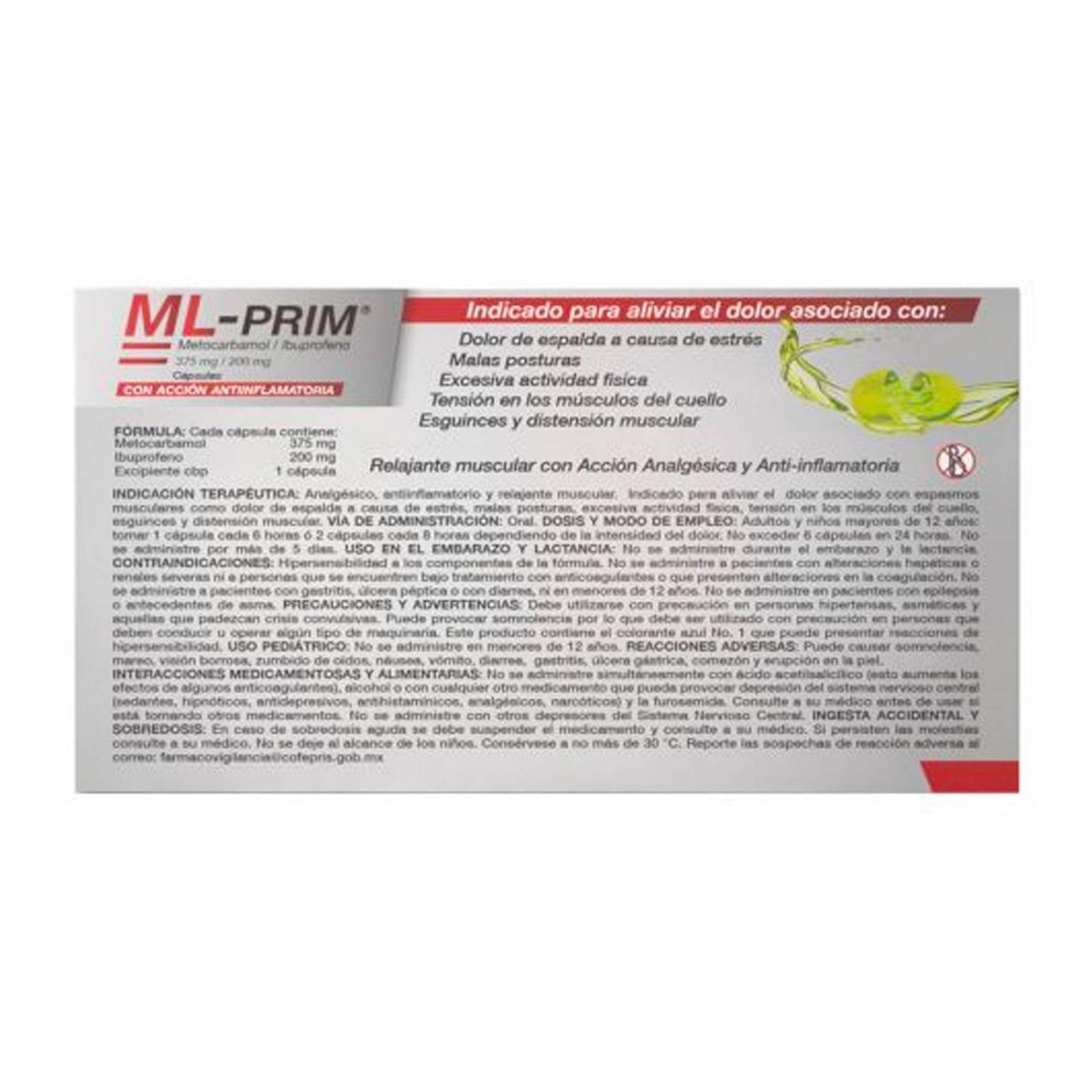Analgésico ML-Prim 12 cápsulas