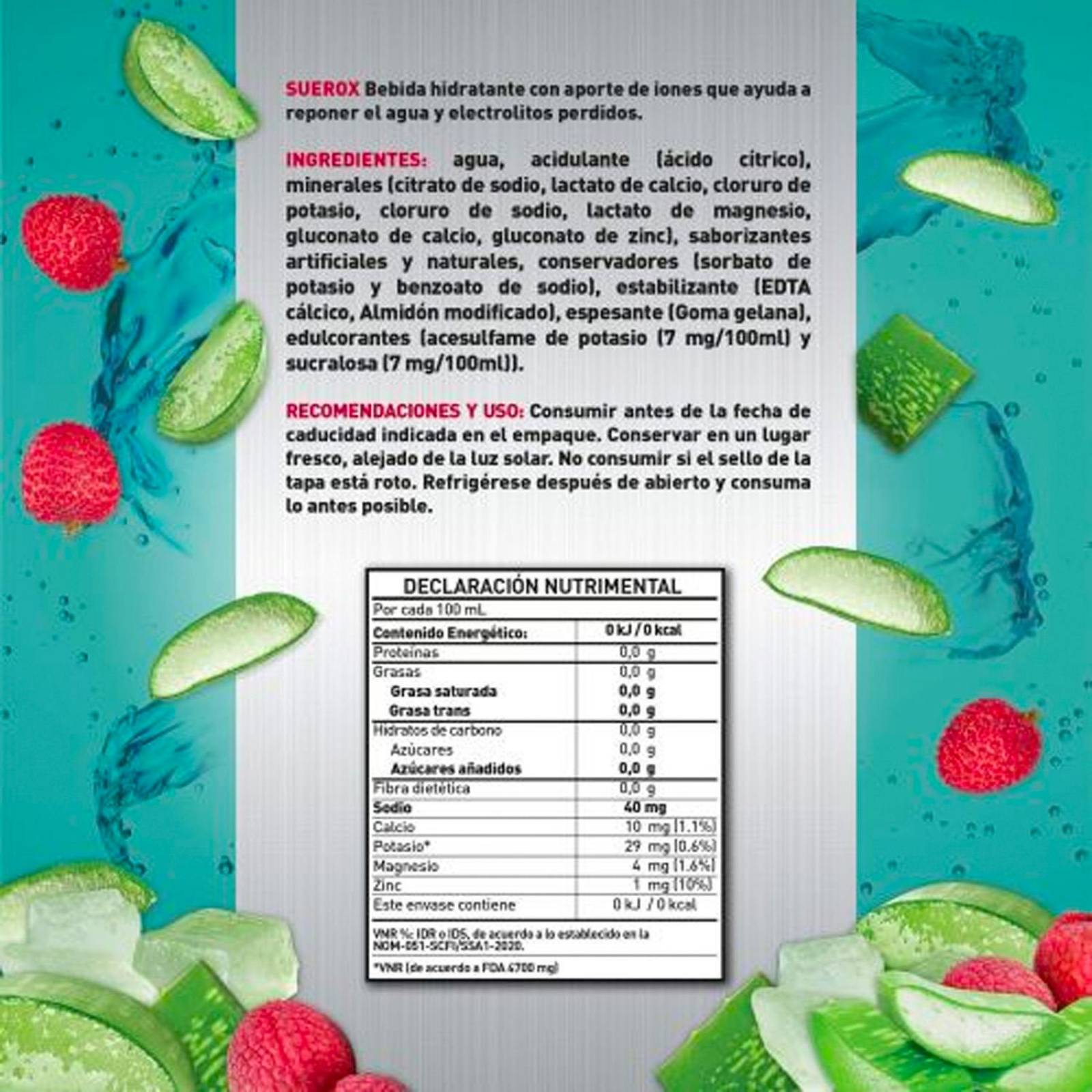 Electrolito Suerox Aloe Vera-Lychee 630 ml 