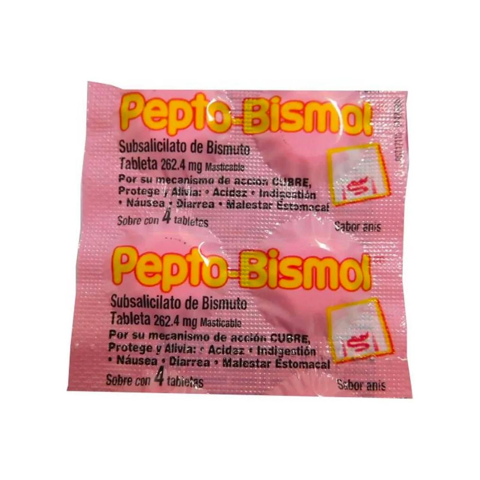 Tabletas Masticables Pepto-Bismol Tira 24 Tabletas 