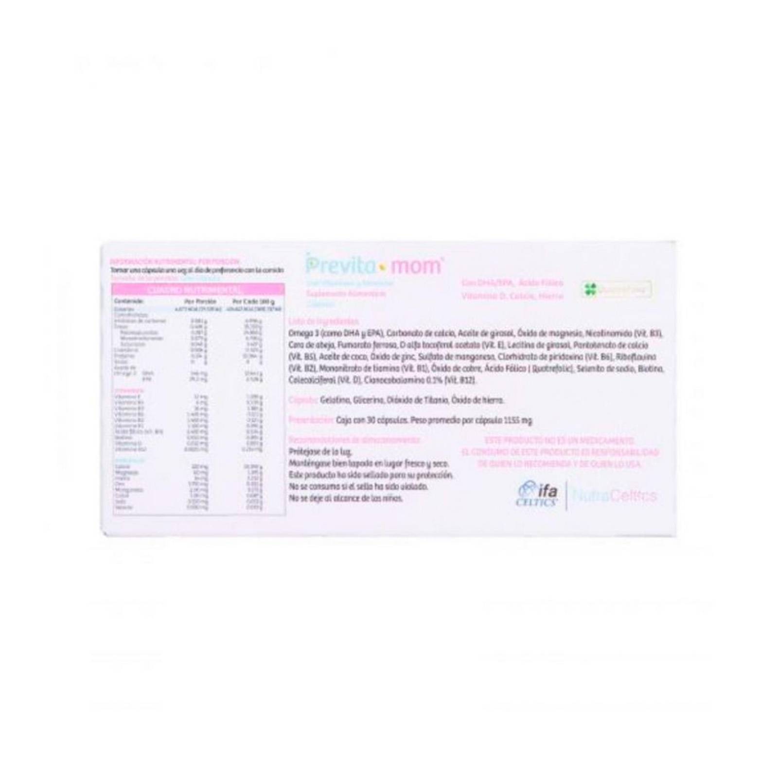 Suplemento Previta-Mom 30 cápsulas 