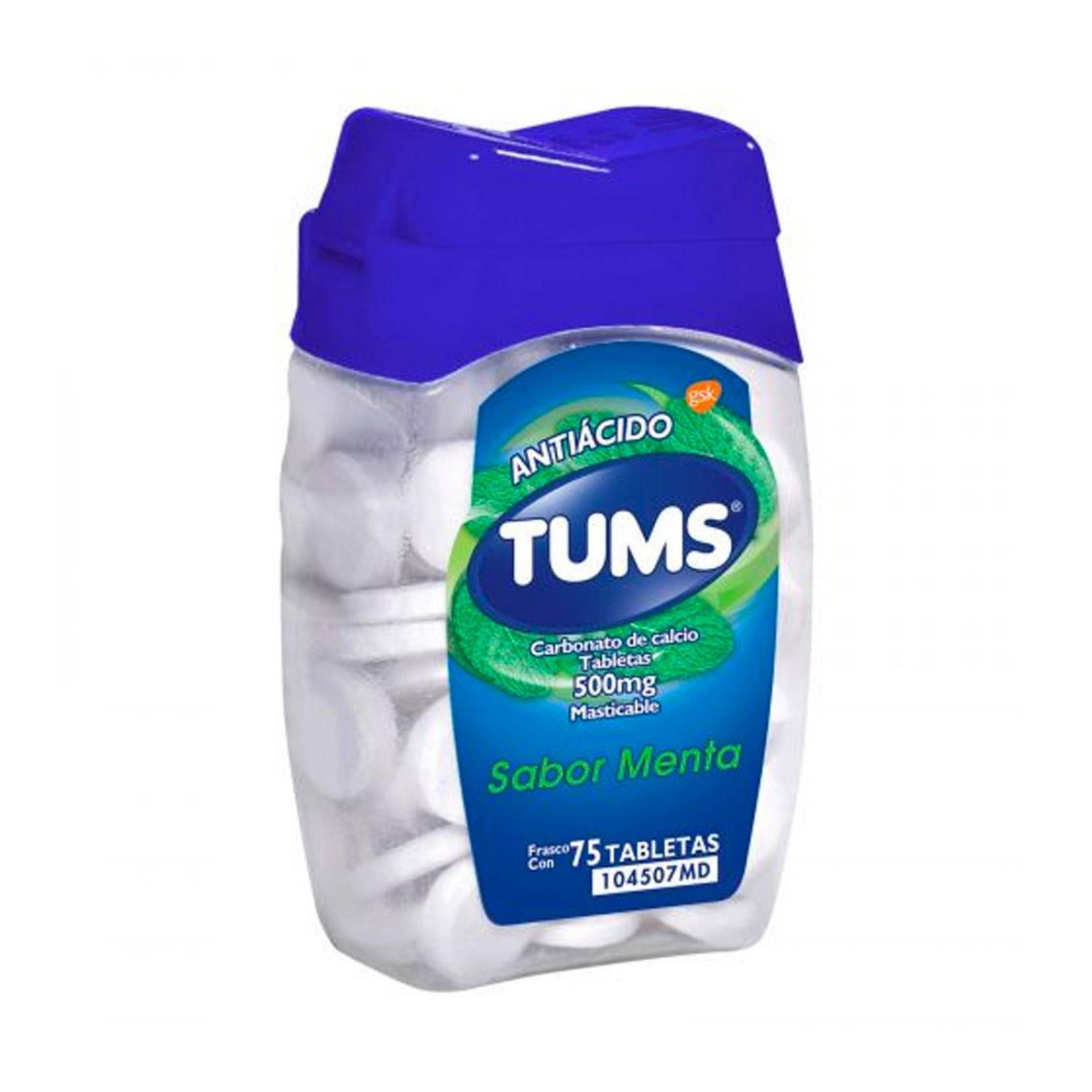 Antiácido Tums Menta 75 piezas 