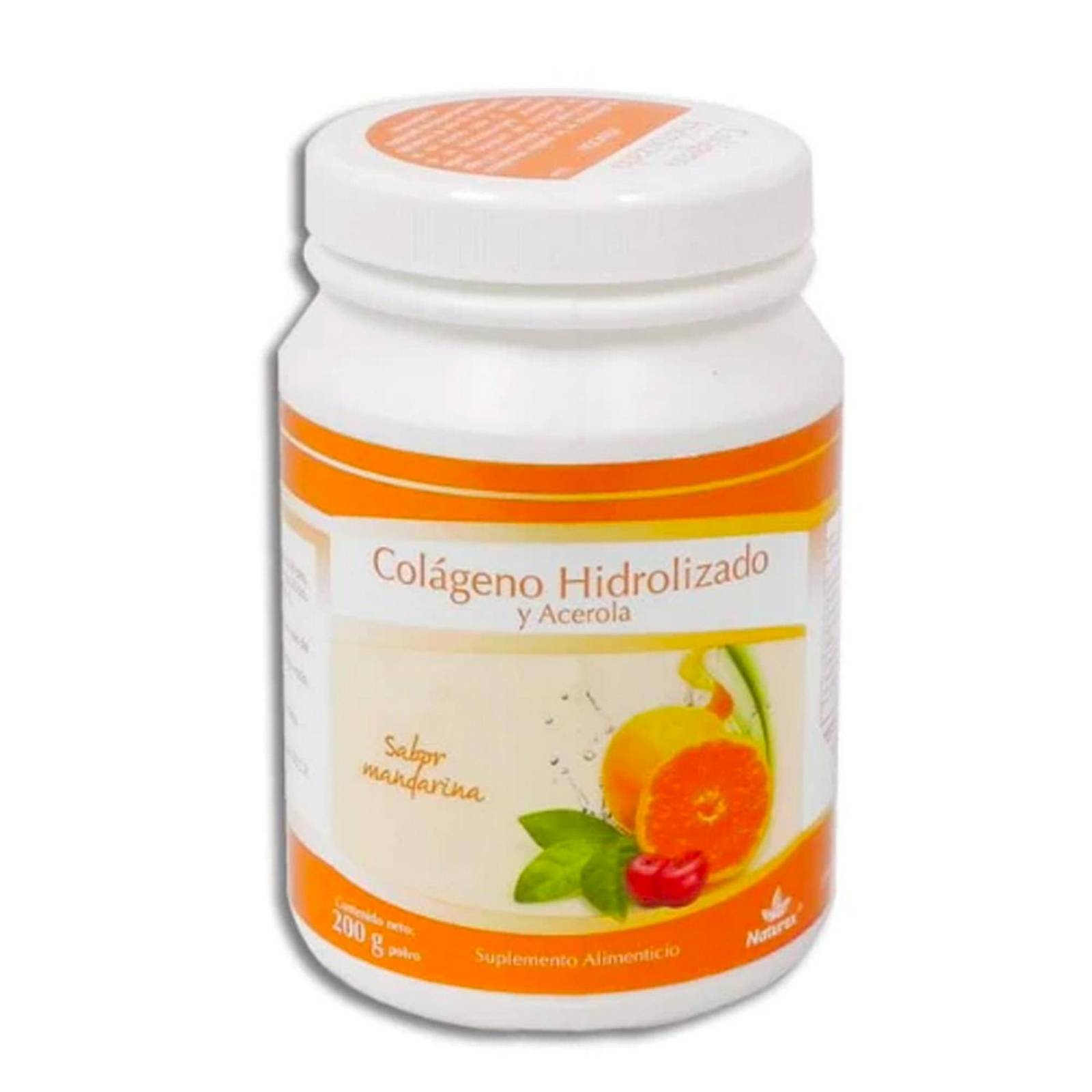Colágeno Hidrolizado y Acerola Naturex Sabor Mandarina 200 g 