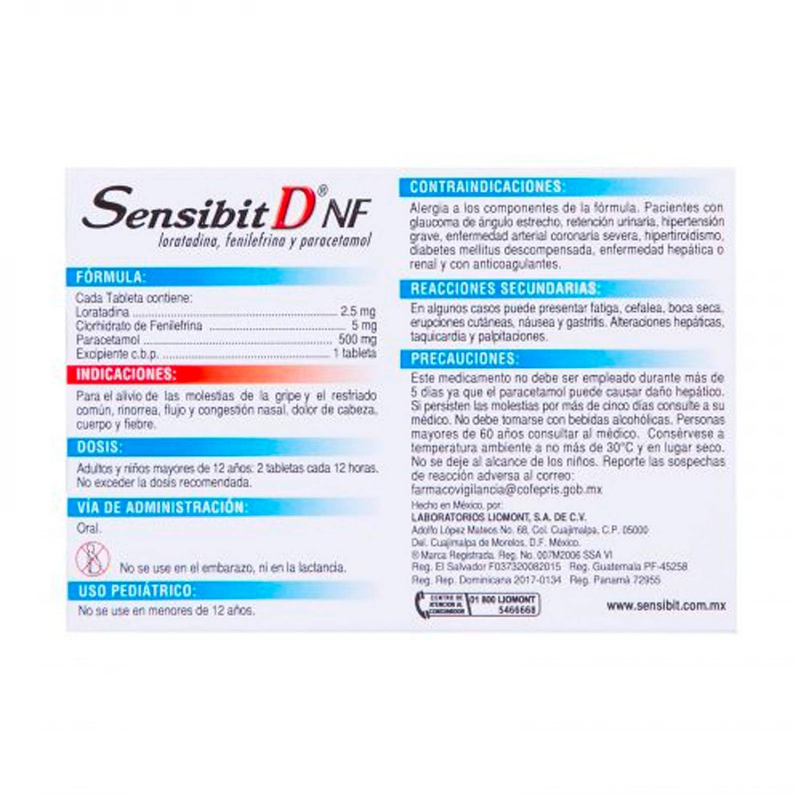 Antigripal Sensibit D NF 12 Tabletas 