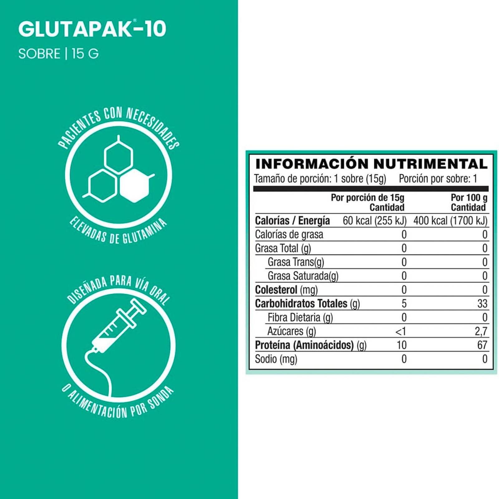 Suplemento Glutapak-10 15 gr 