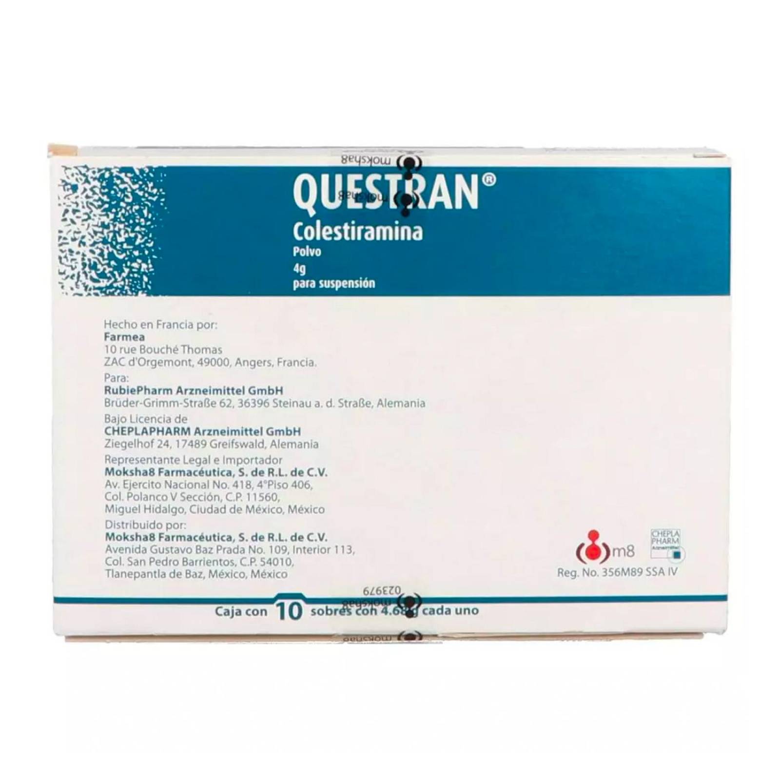 Colestiramina Questran Polvo 10 sobres 