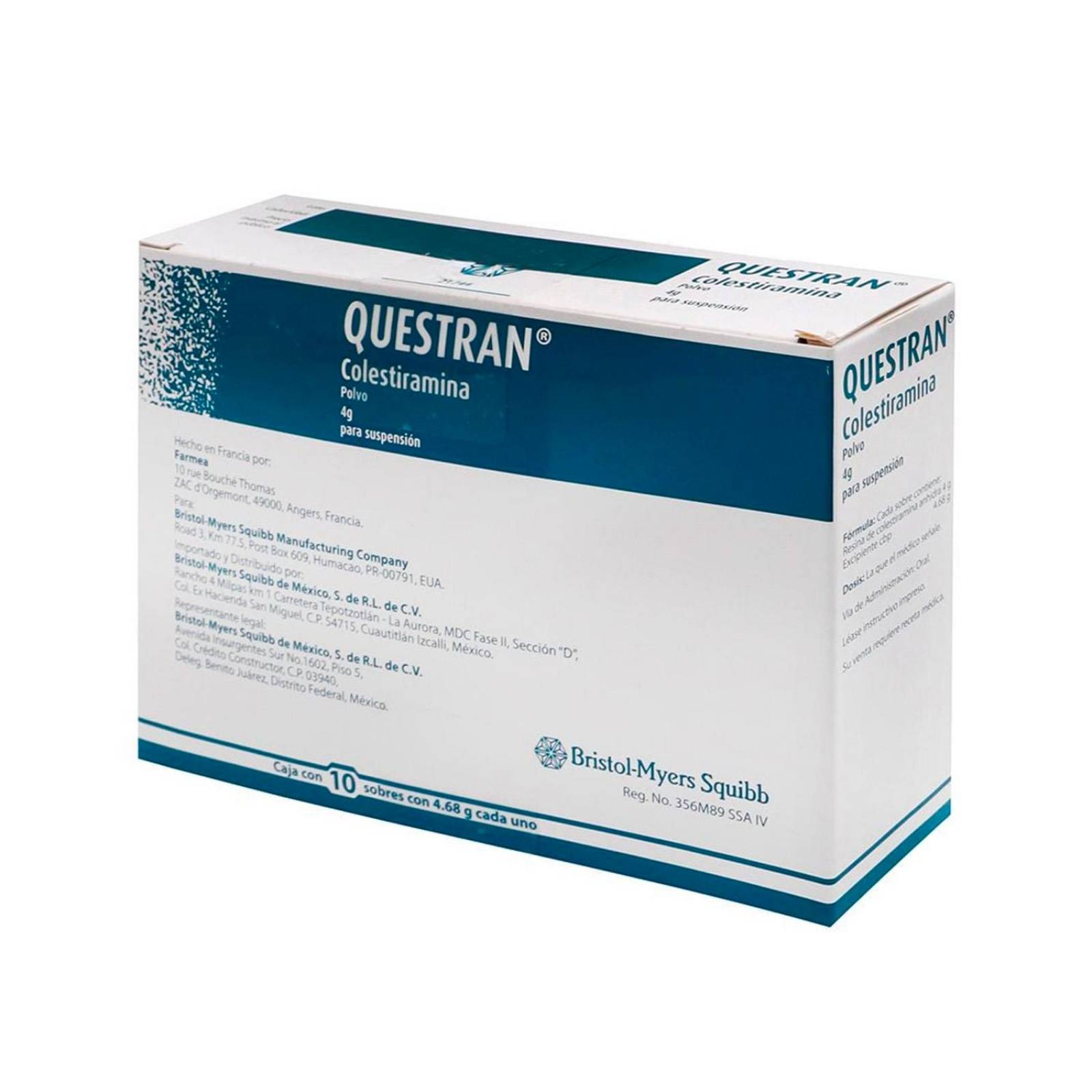 Colestiramina Questran Polvo 10 sobres 