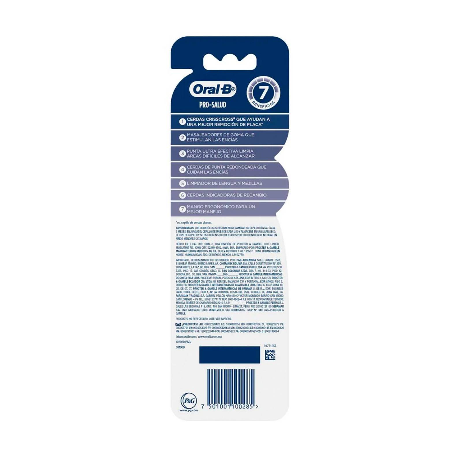 Cepillo Dental Oral-B Pro Salud 7 Beneficios 2 piezas