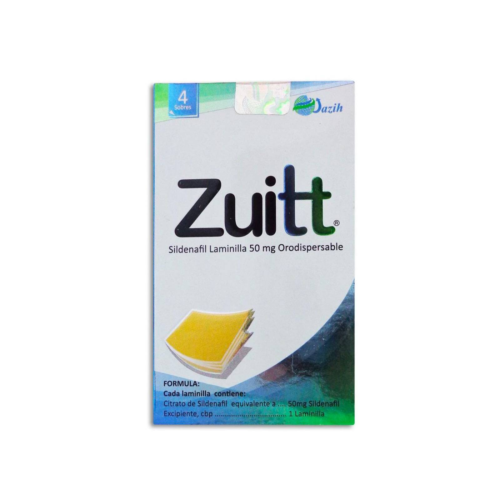 Laminillas Zuitt Sildenafil 4 piezas 