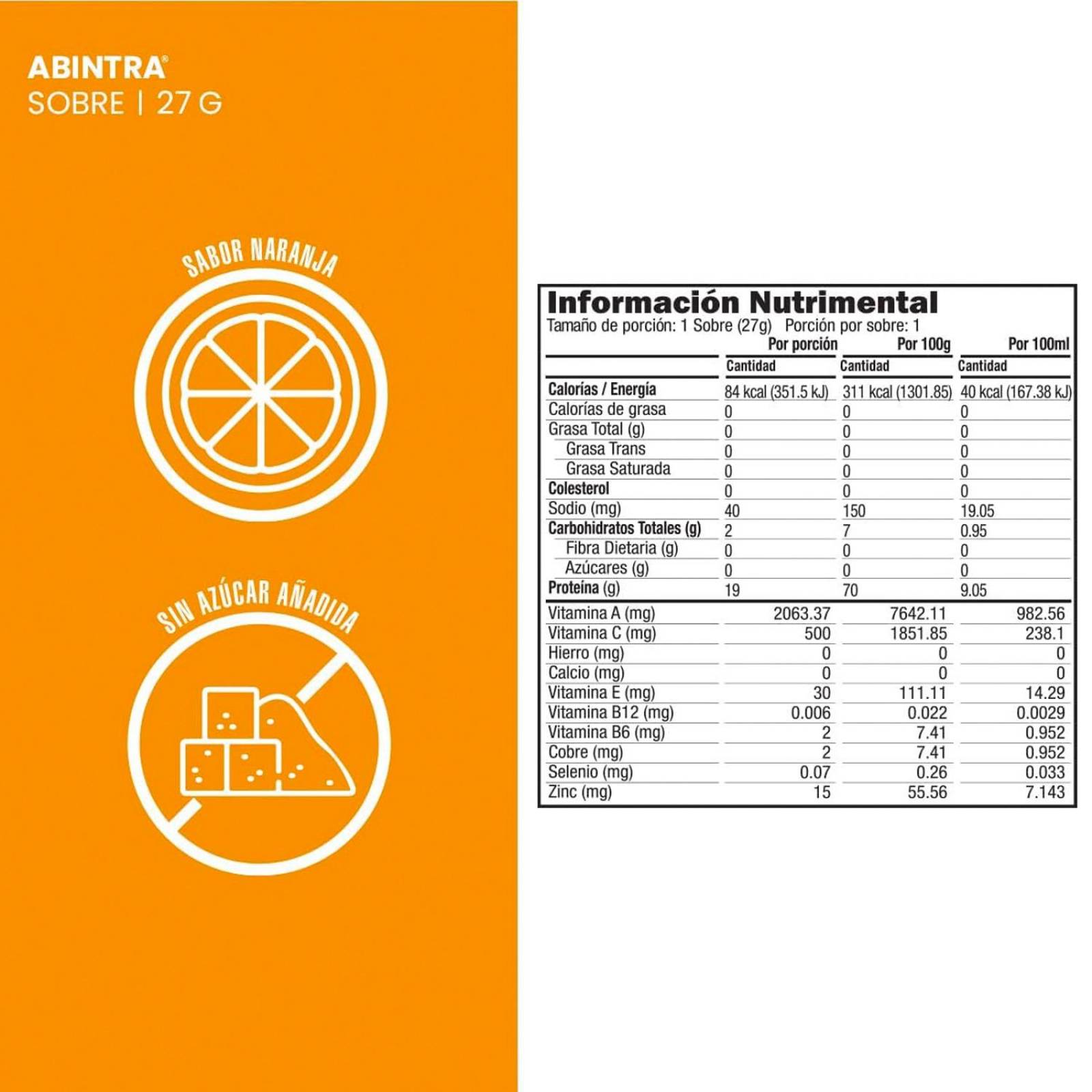 Suplemento Abintra Naranja 27 gr 