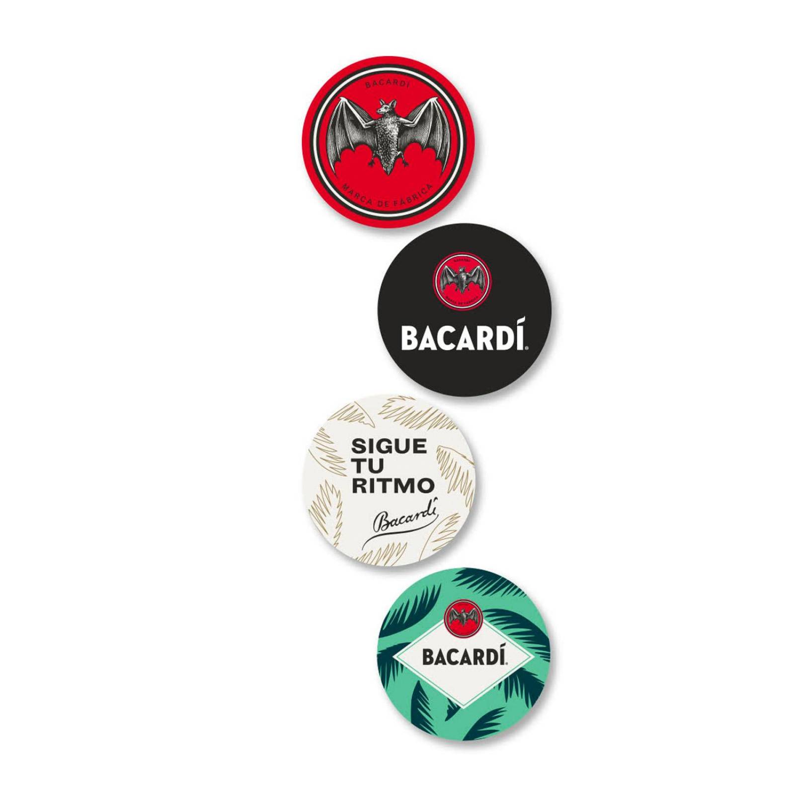 Ron Bacardí Carta Blanca 750 ml + Razz 750 ml + 4 Coasters 