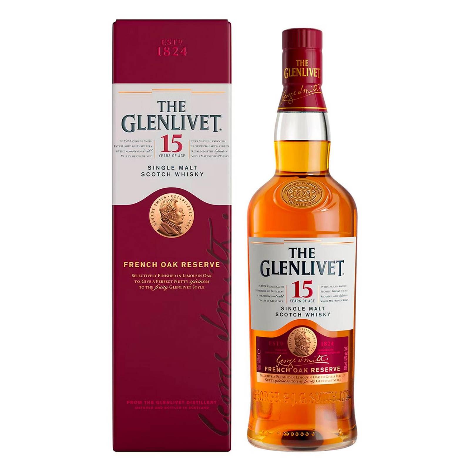 Pack de 12 Whisky The Glenlivet 15 años 700 ml 