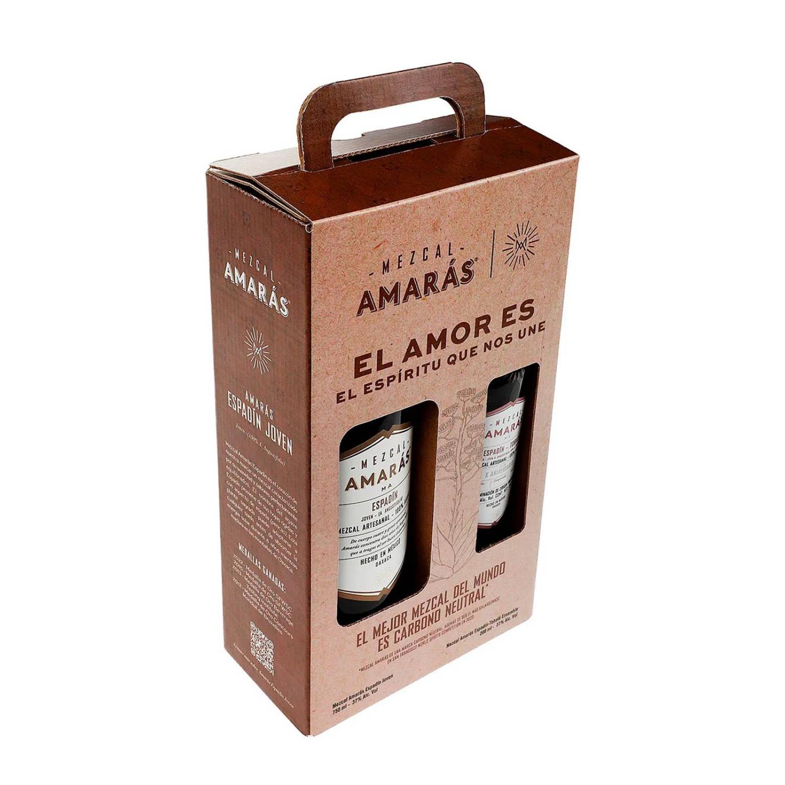 Pack de 2 Mezcal Amaras Joven Espadin 750 ml + Espadin-Tobala 200 ml 