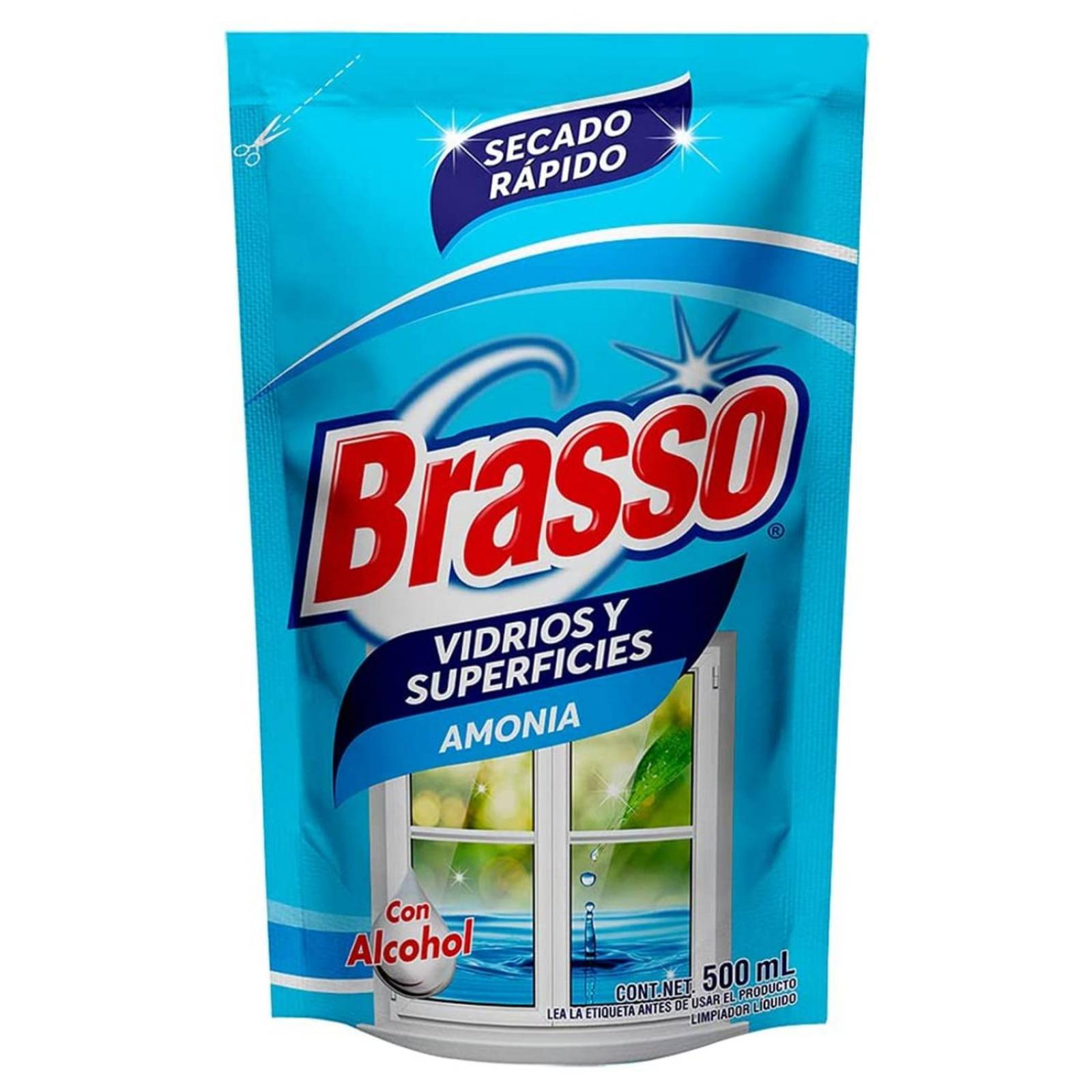 Limpiador Brasso Vidrios Superficies Amonia Repuesto 500ml