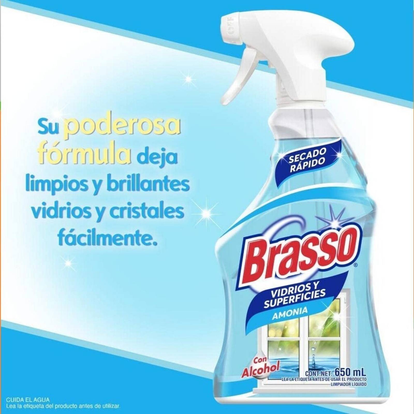 Limpiador Brasso Vidrios Superficies Amonia Repuesto 500ml