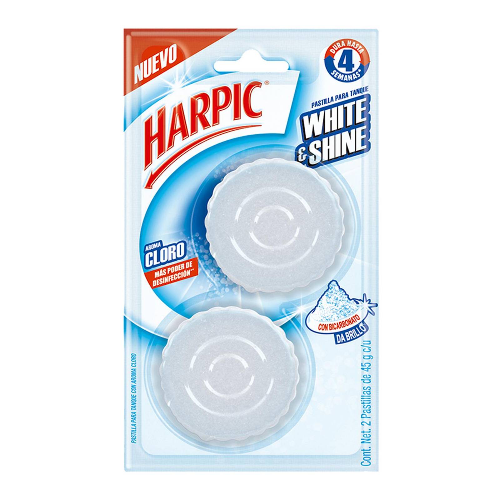 Pastilla Harpic para Tanque White&Shine Sin Cloro 2 piezas 