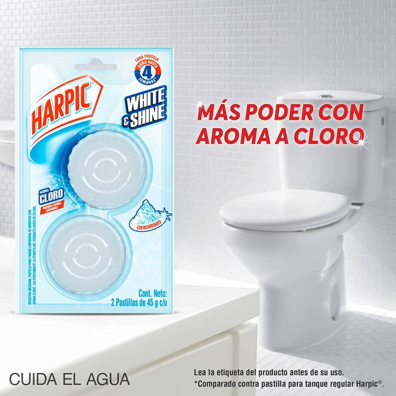 Pastilla Harpic para Tanque White&Shine Sin Cloro 2 piezas 