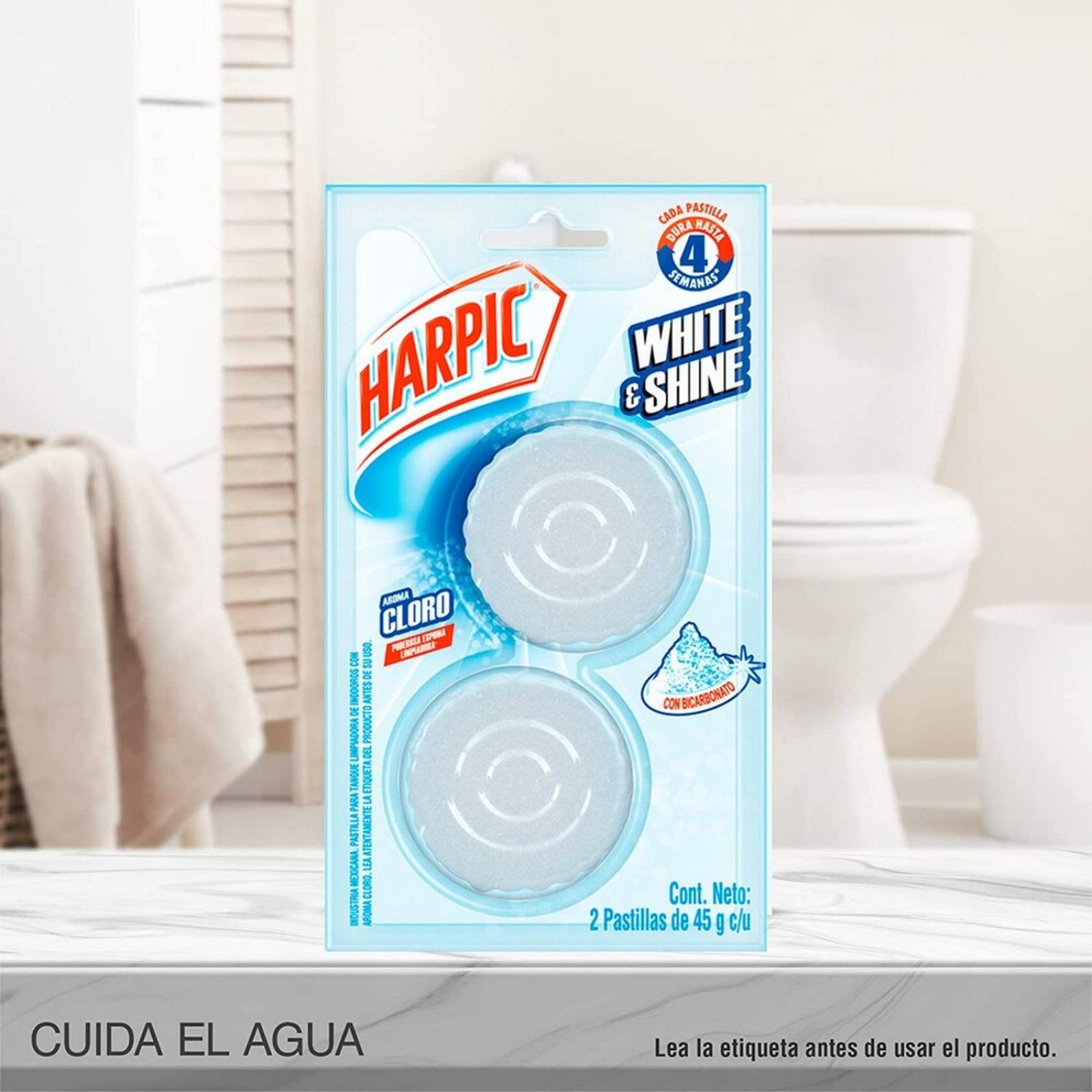 Pastilla Harpic para Tanque White&Shine Sin Cloro 2 piezas 