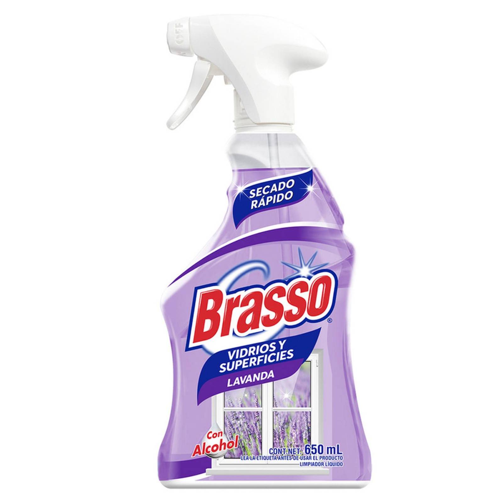 Limpiador Brasso para Vidrios y Superficies Lavanda 650 ml 