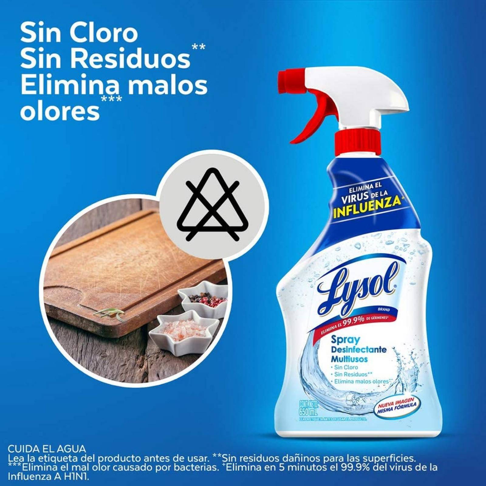 Desinfectante Multiusos Lysol en Spray 650 ml
