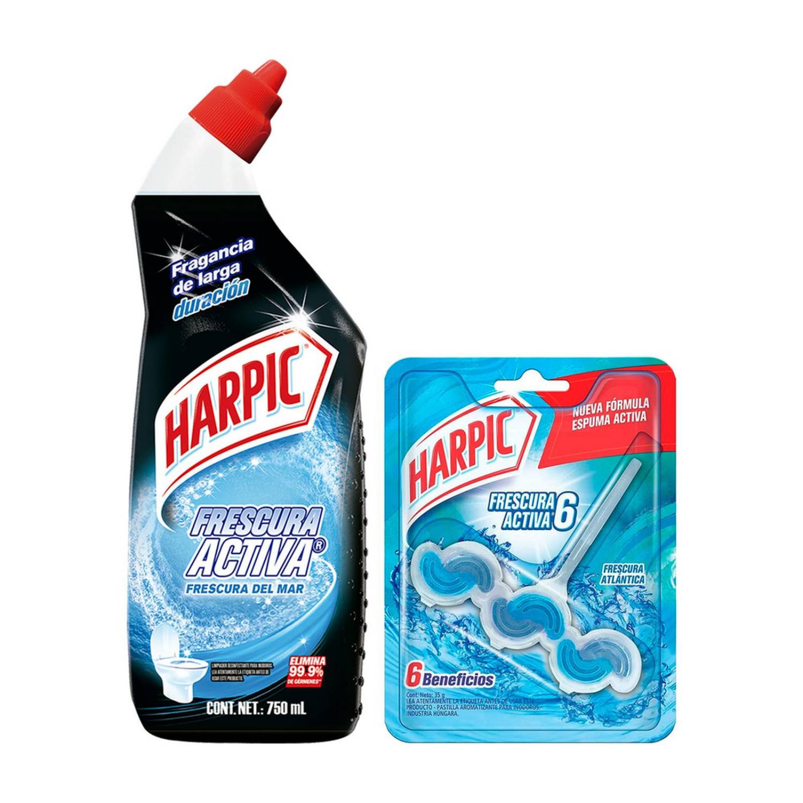 Pack Líquido para Inodoro Harpic 750 ml + Pastilla 35 g 