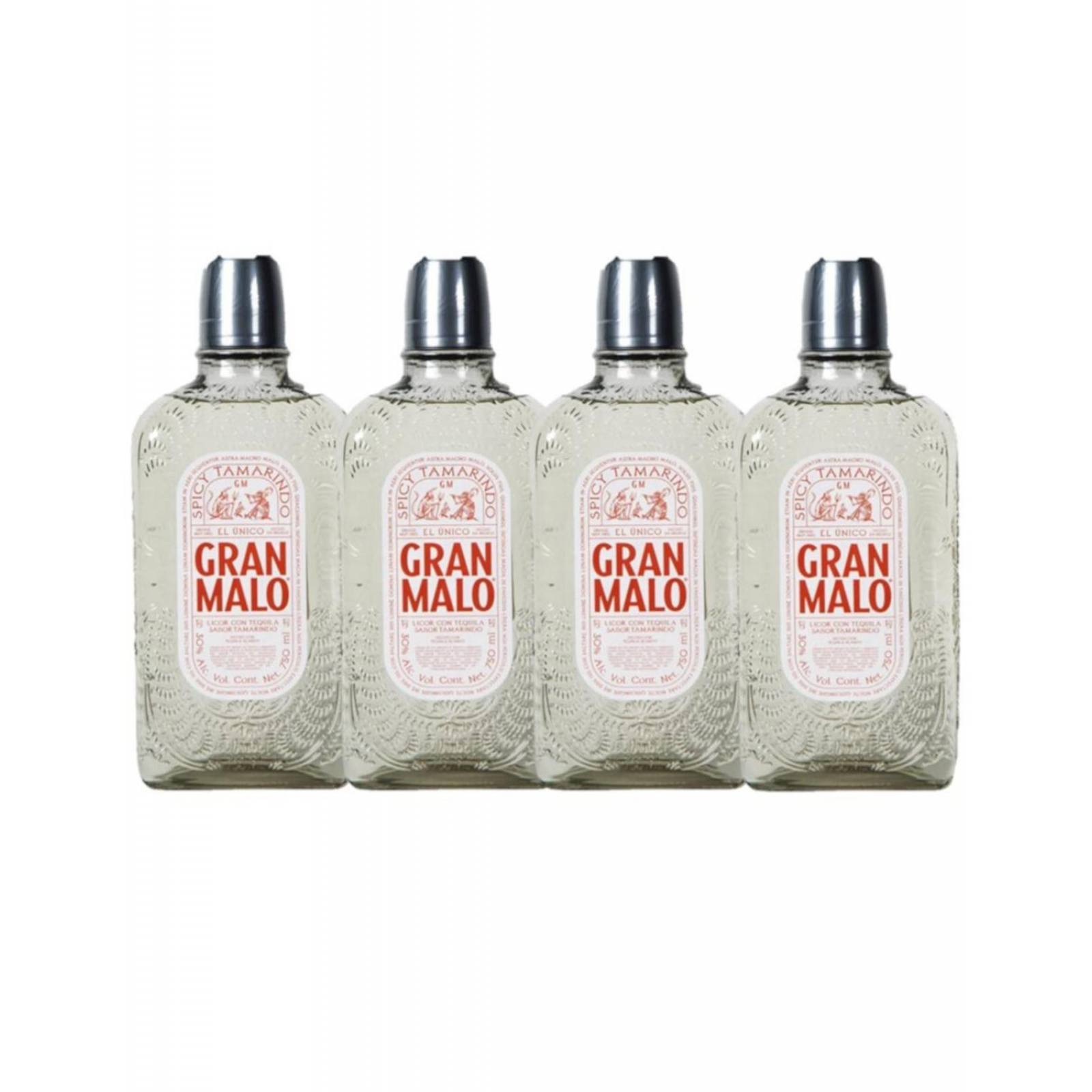 Pack de 4 Licor de Tequila Gran Malo Tamarindo 750 ml 