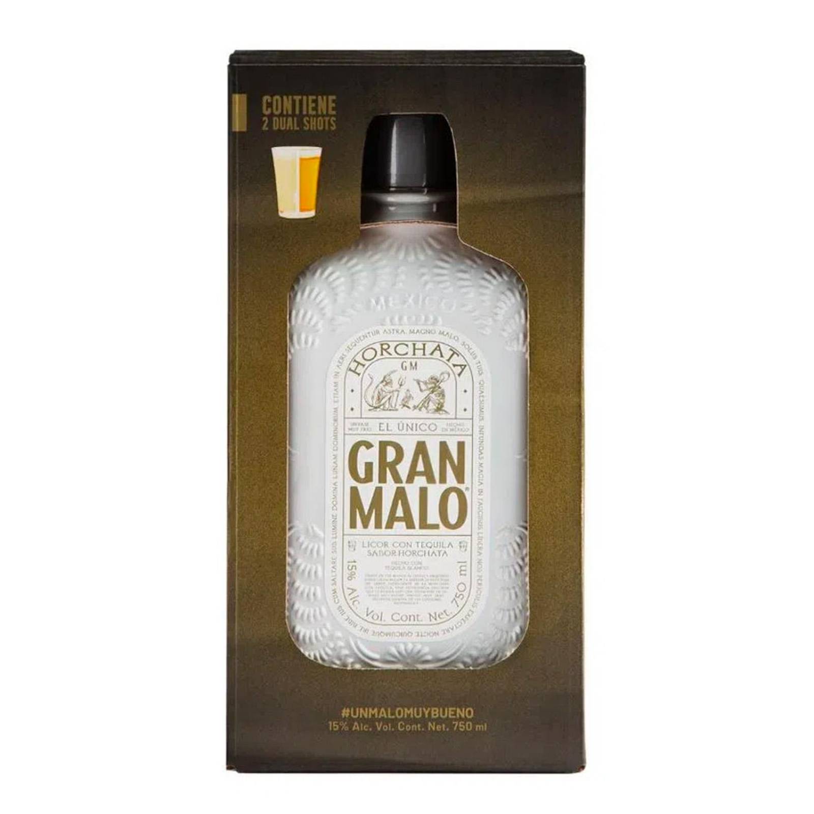 Paquete de 3 Licor con Tequila Gran Malo Horchata 750 ml 
