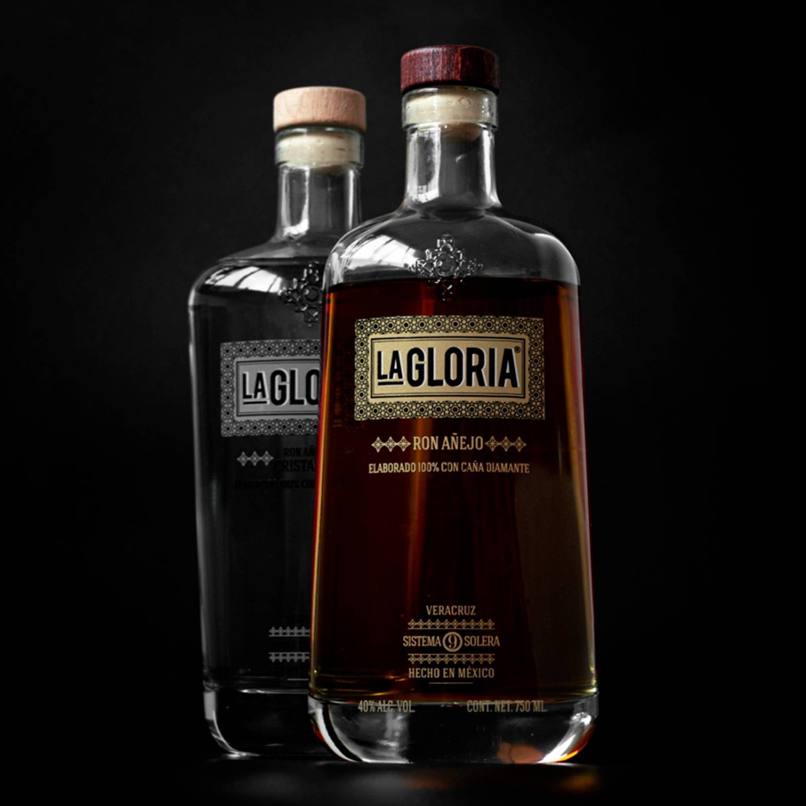 Pack Mixto Ron La Gloria Añejo 750 ml + Cristalino 750 ml 
