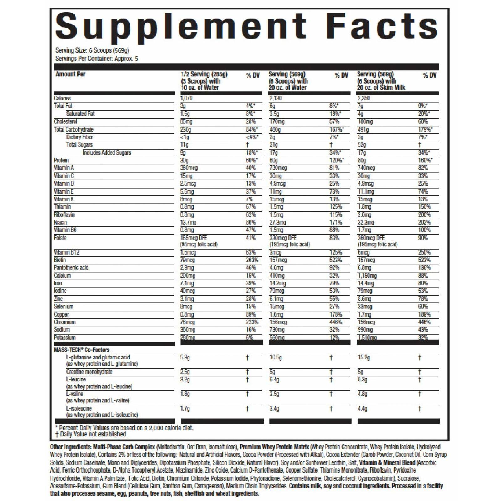 Proteína ganador de peso MUSCLETECH MASS TECH Extreme 2000 6LBS 